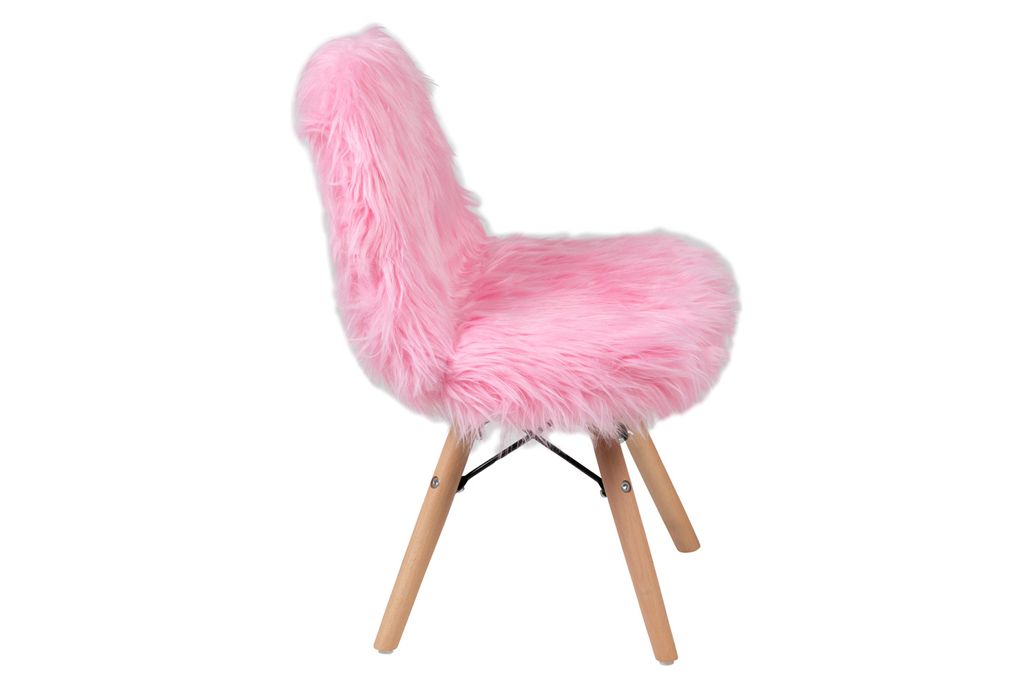 BLNK Cody Shaggy Faux Fur Accent Chair - Light Pink