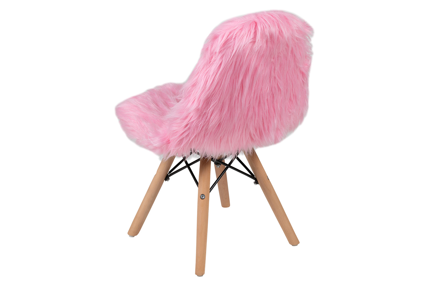 BLNK Cody Shaggy Faux Fur Accent Chair - Light Pink