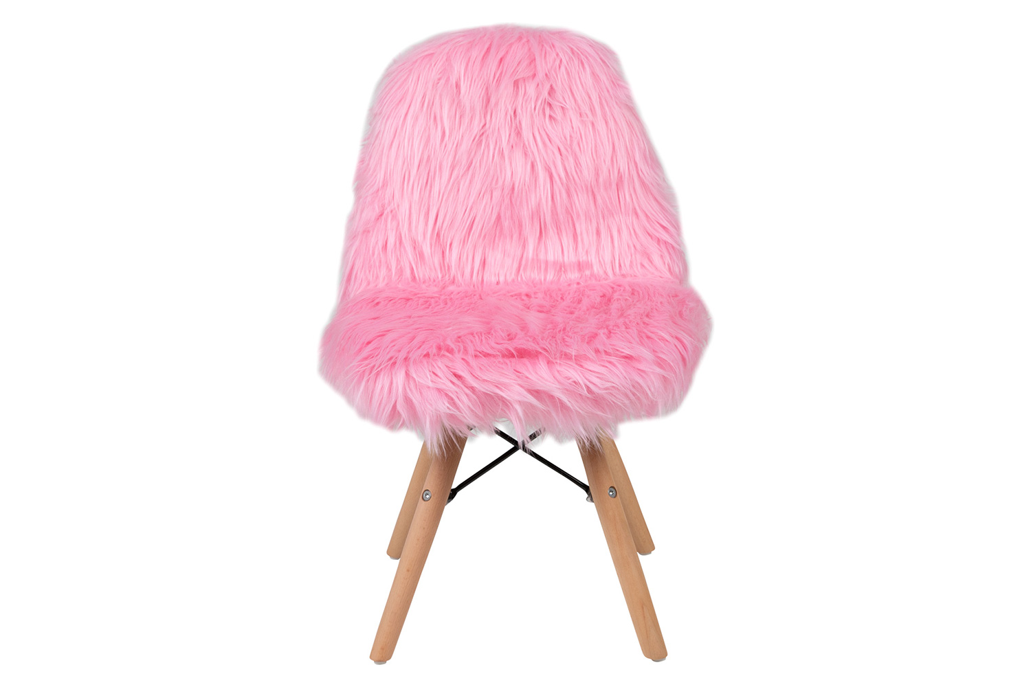 BLNK Cody Shaggy Faux Fur Accent Chair - Light Pink