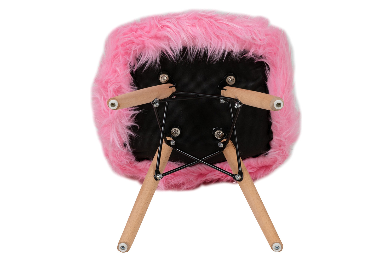 BLNK Cody Shaggy Faux Fur Accent Chair - Light Pink