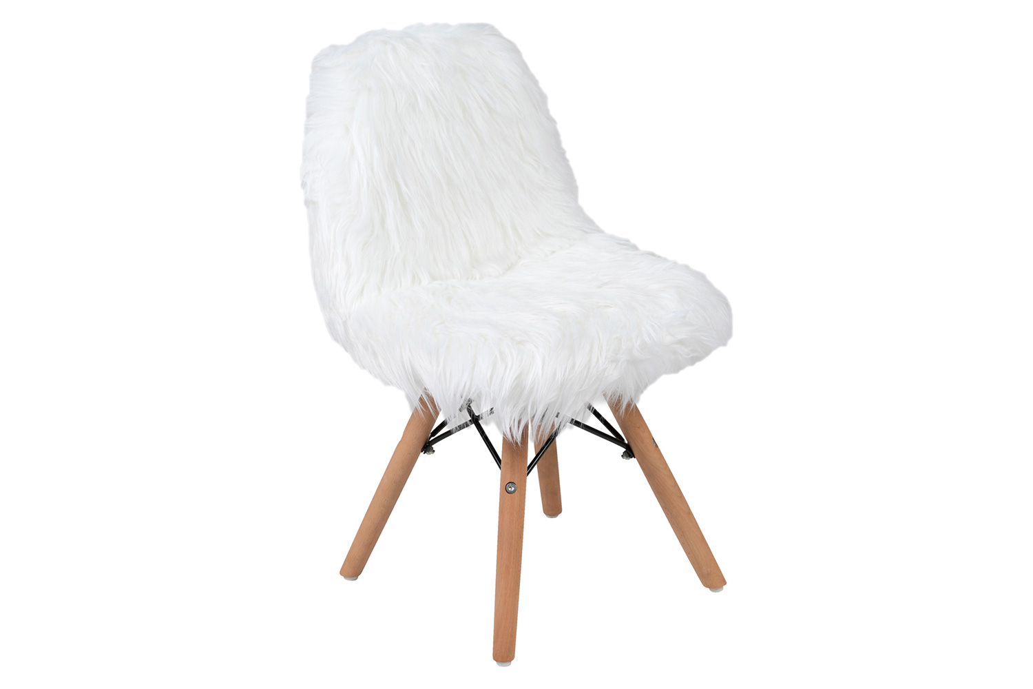 BLNK Cody Shaggy Faux Fur Accent Chair - White