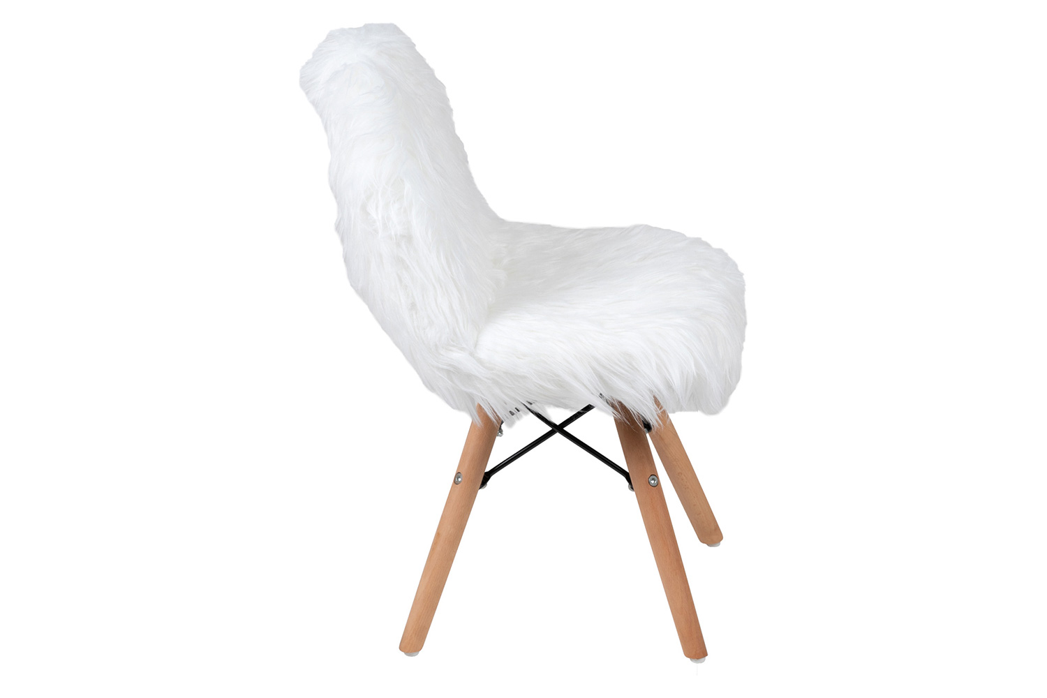 BLNK Cody Shaggy Faux Fur Accent Chair - White