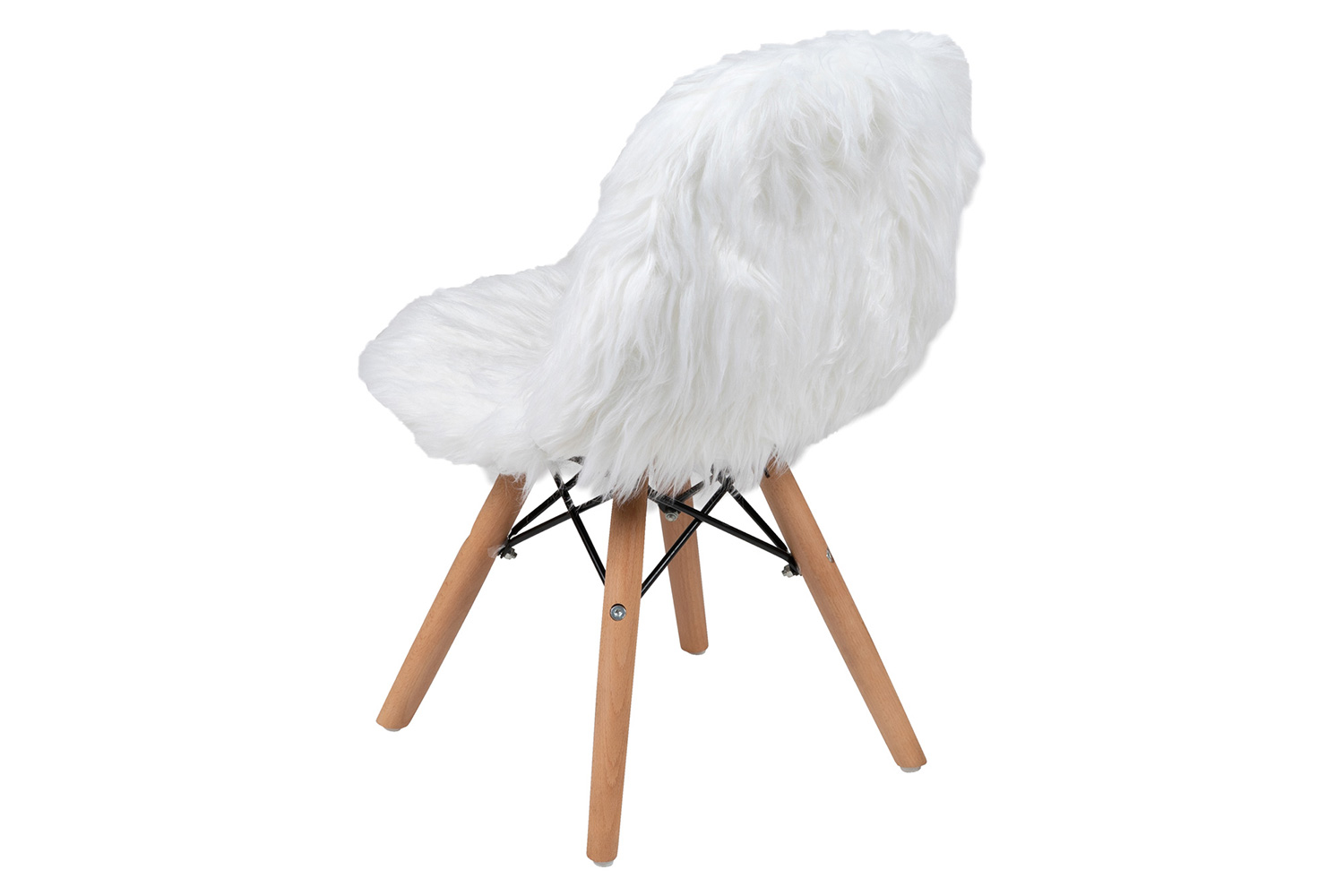 BLNK Cody Shaggy Faux Fur Accent Chair - White