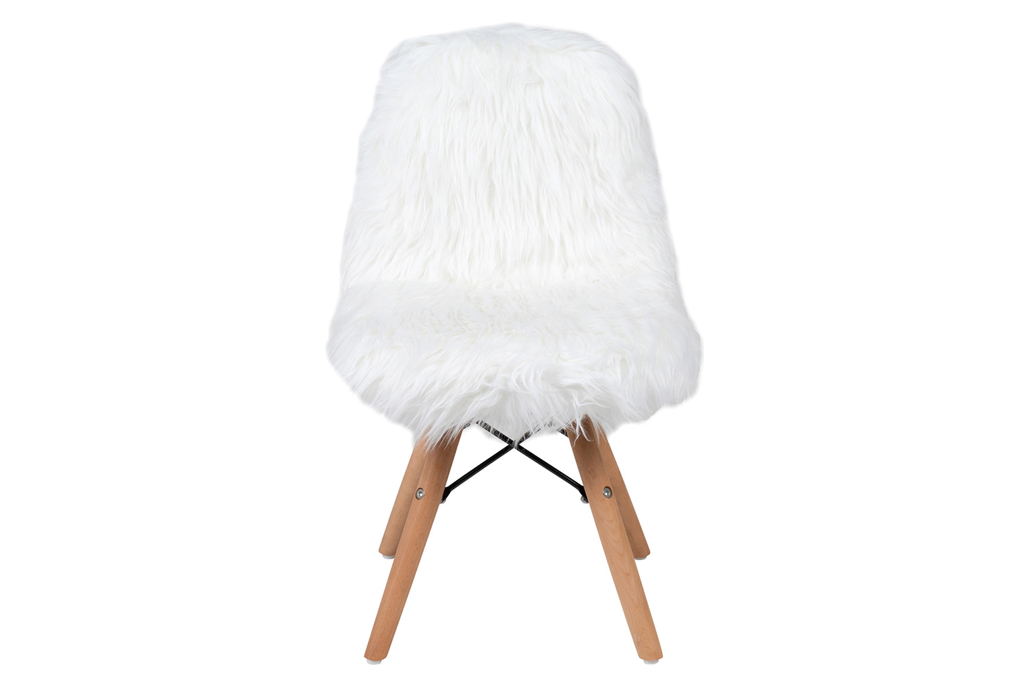 BLNK Cody Shaggy Faux Fur Accent Chair - White