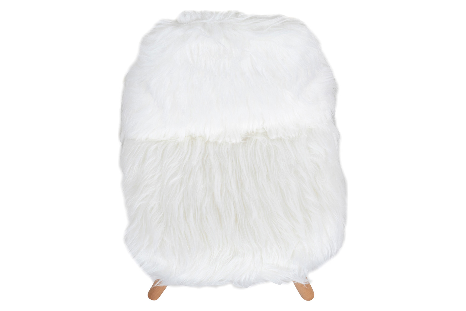 BLNK Cody Shaggy Faux Fur Accent Chair - White