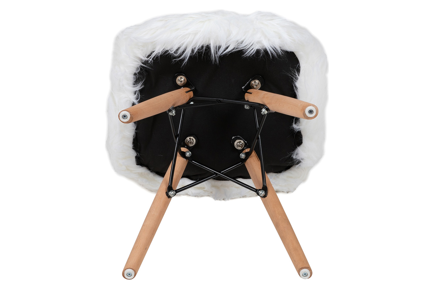 BLNK Cody Shaggy Faux Fur Accent Chair - White