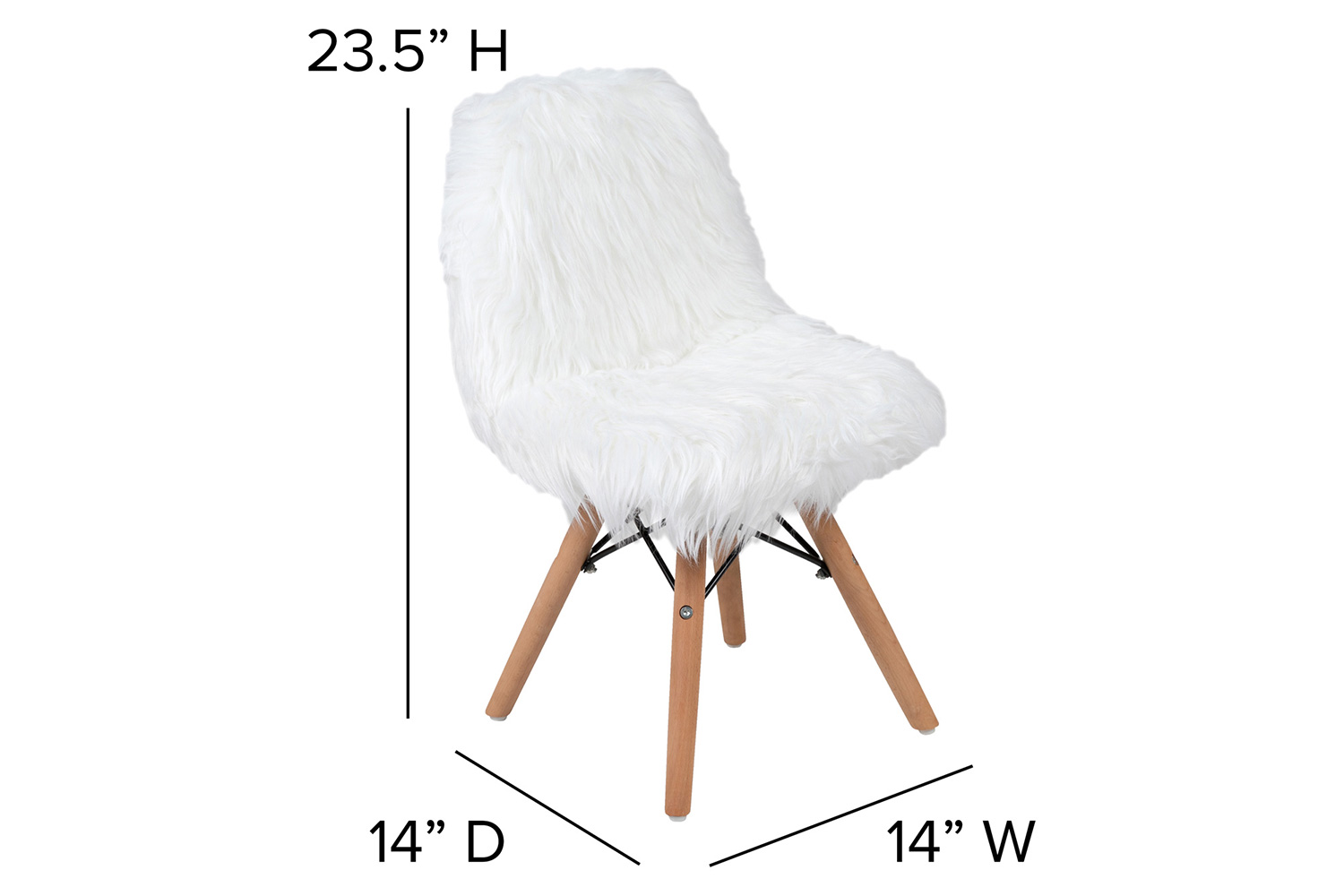 BLNK Cody Shaggy Faux Fur Accent Chair - White