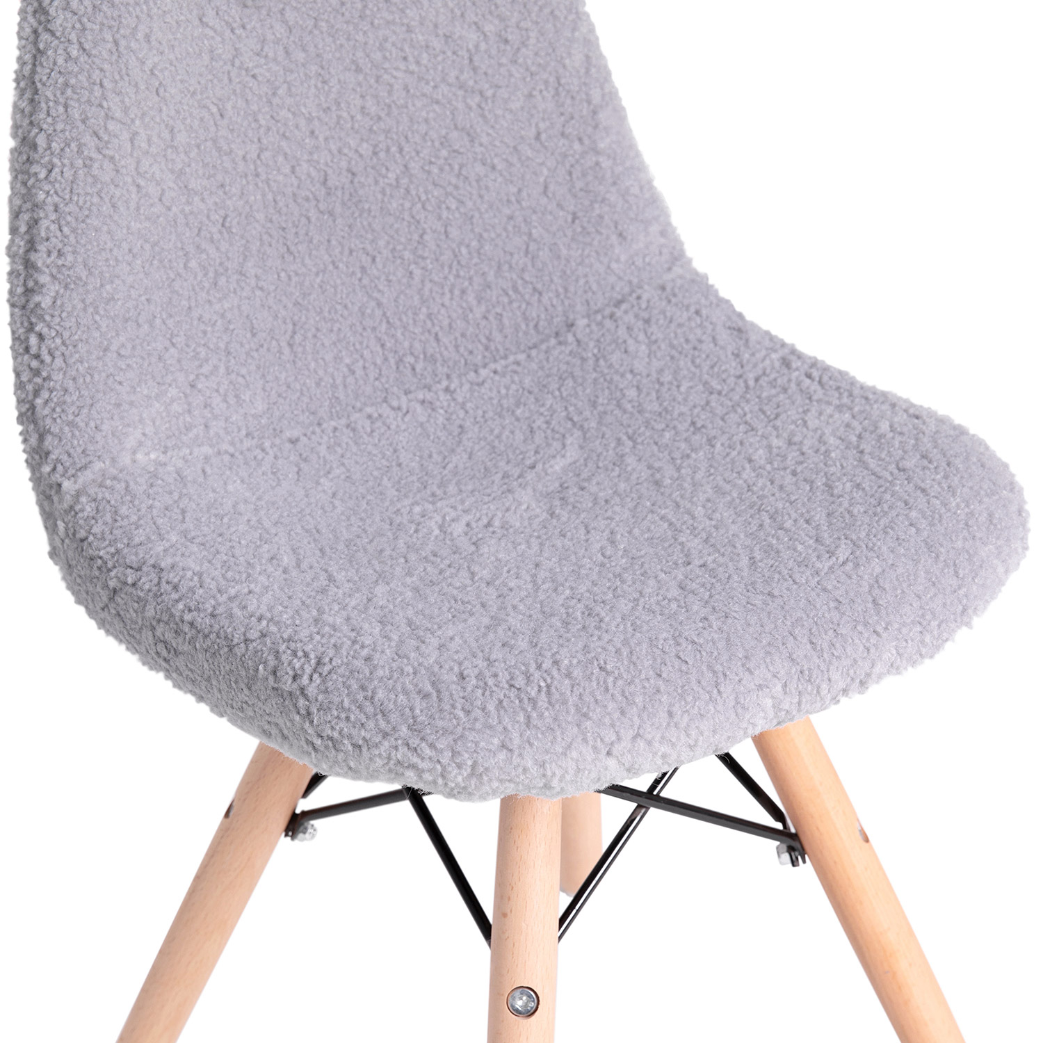 BLNK™ Zula Shearling Faux Shearling Accent Chair with Beechwood Legs - Gray