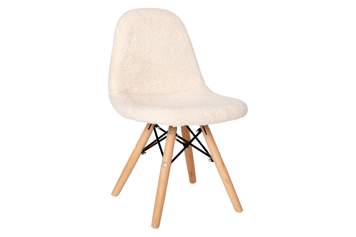 BLNK™ Zula Shearling Faux Shearling Accent Chair with Beechwood Legs - Off/White