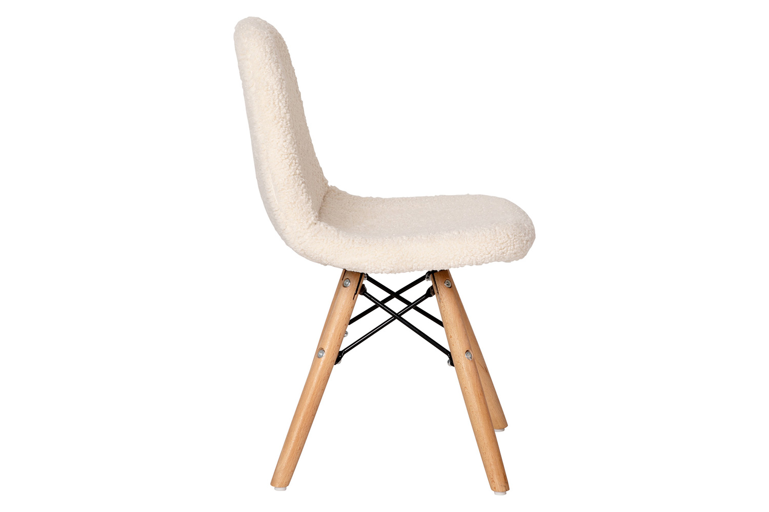 BLNK™ Zula Shearling Faux Shearling Accent Chair with Beechwood Legs - Off/White