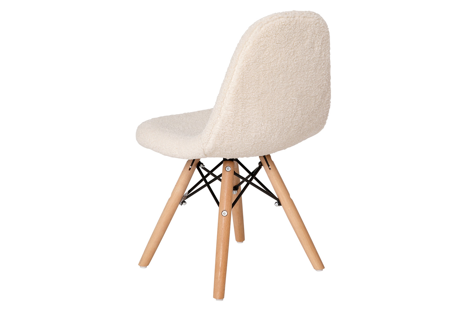 BLNK™ Zula Shearling Faux Shearling Accent Chair with Beechwood Legs - Off/White