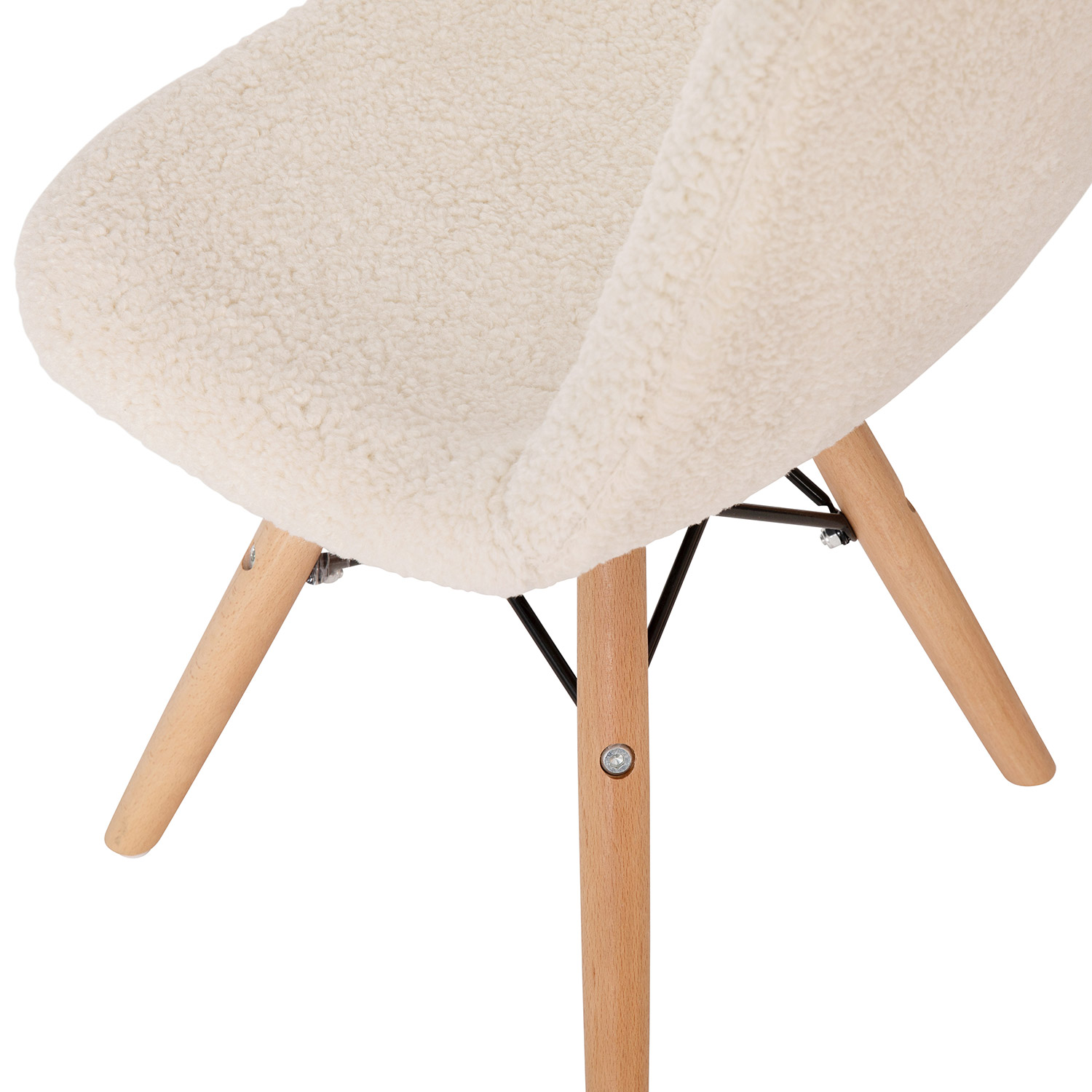 BLNK™ Zula Shearling Faux Shearling Accent Chair with Beechwood Legs - Off/White