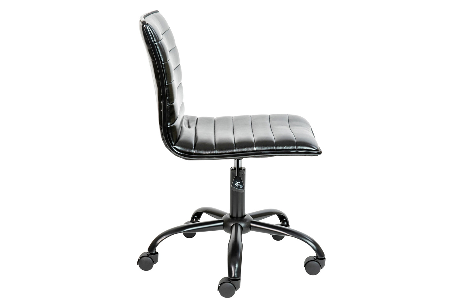 BLNK Alan Low-Back Designer Armless Ribbed Swivel Task Office Chair with Black Frame and Base - Black