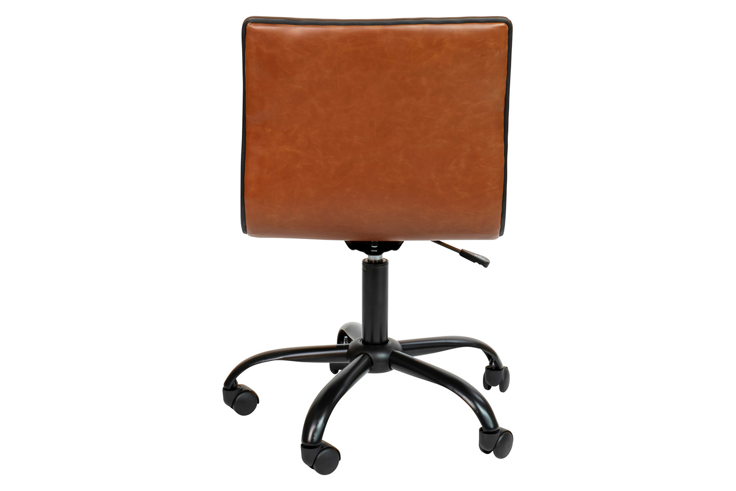 BLNK Alan Low-Back Designer Armless Ribbed Swivel Task Office Chair with Black Frame and Base - Brown