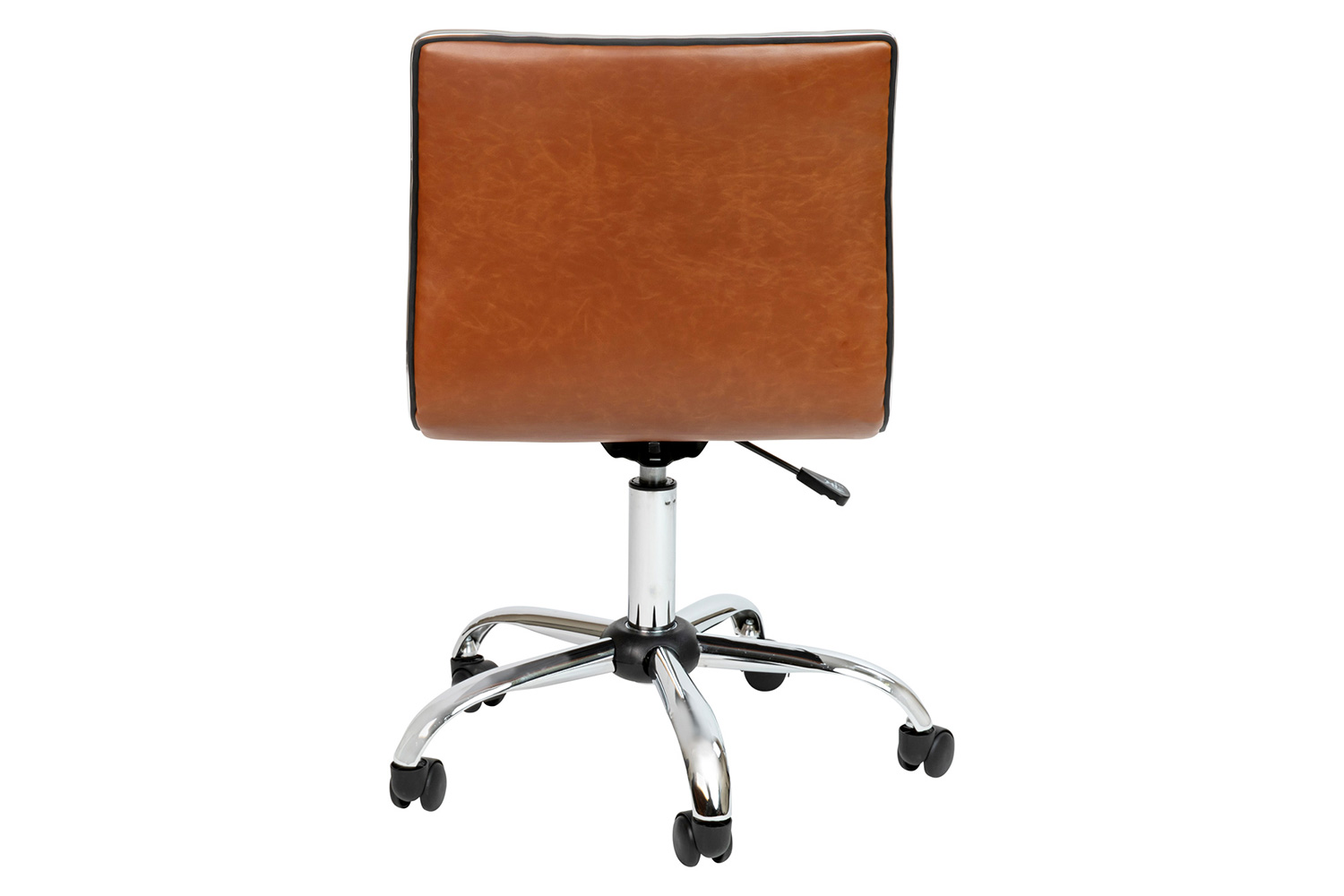 BLNK Alan Low-Back Designer Armless Ribbed Swivel Task Office Chair with Chrome Frame and Base - Brown