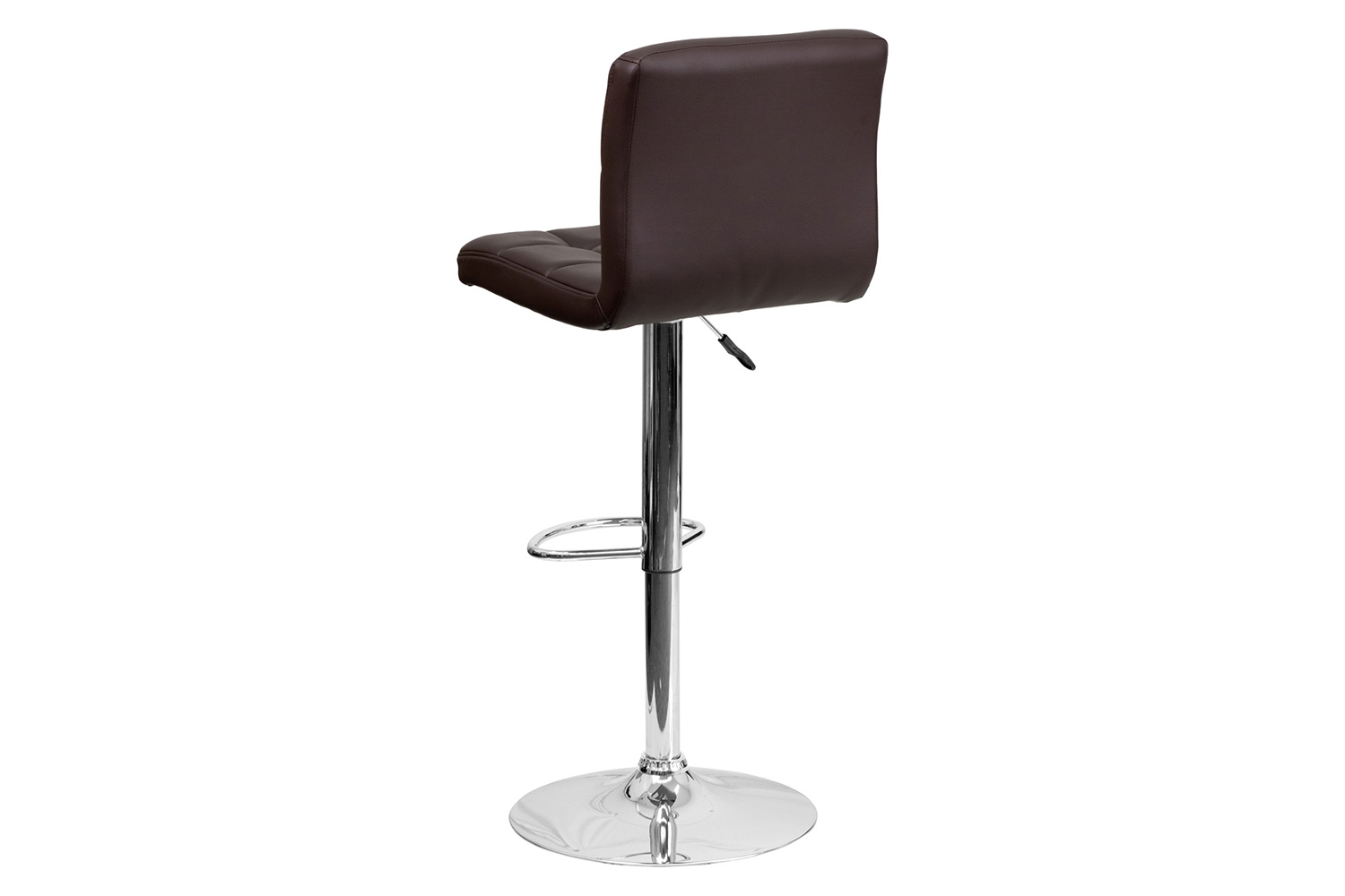 BLNK™ Kathleen Quilted Vinyl Adjustable Height Bar Stool with Chrome Base - Brown