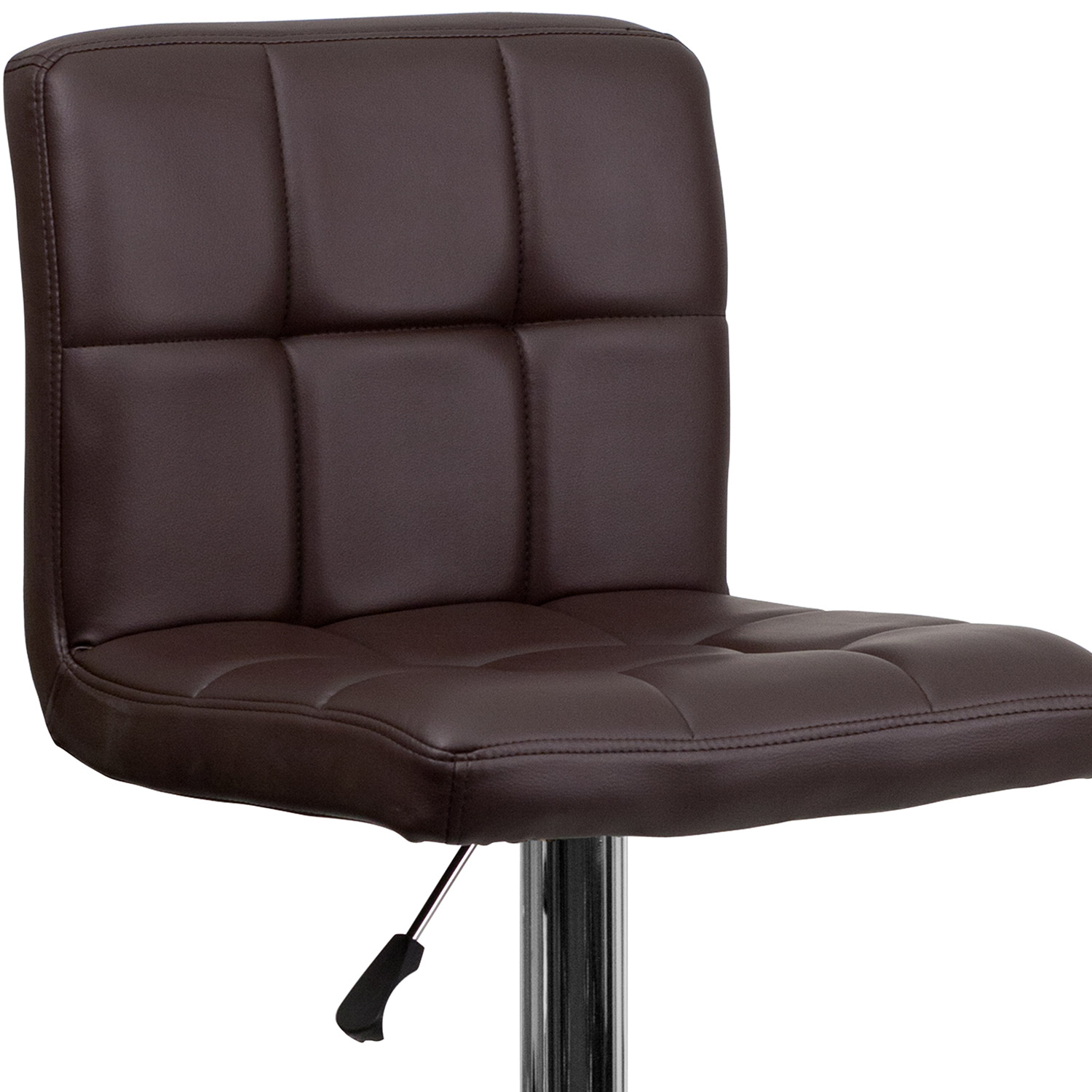 BLNK™ Kathleen Quilted Vinyl Adjustable Height Bar Stool with Chrome Base - Brown