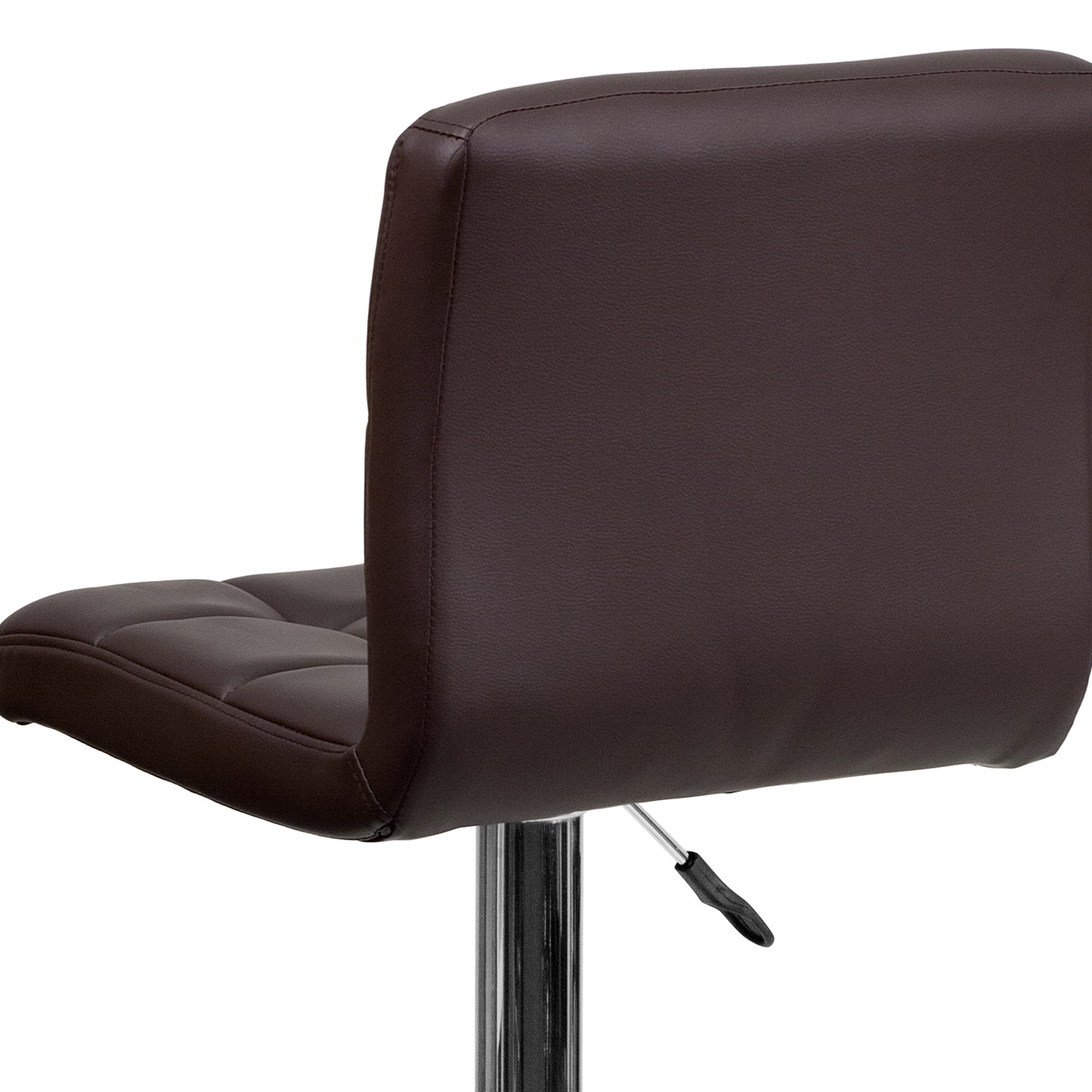 BLNK™ Kathleen Quilted Vinyl Adjustable Height Bar Stool with Chrome Base - Brown