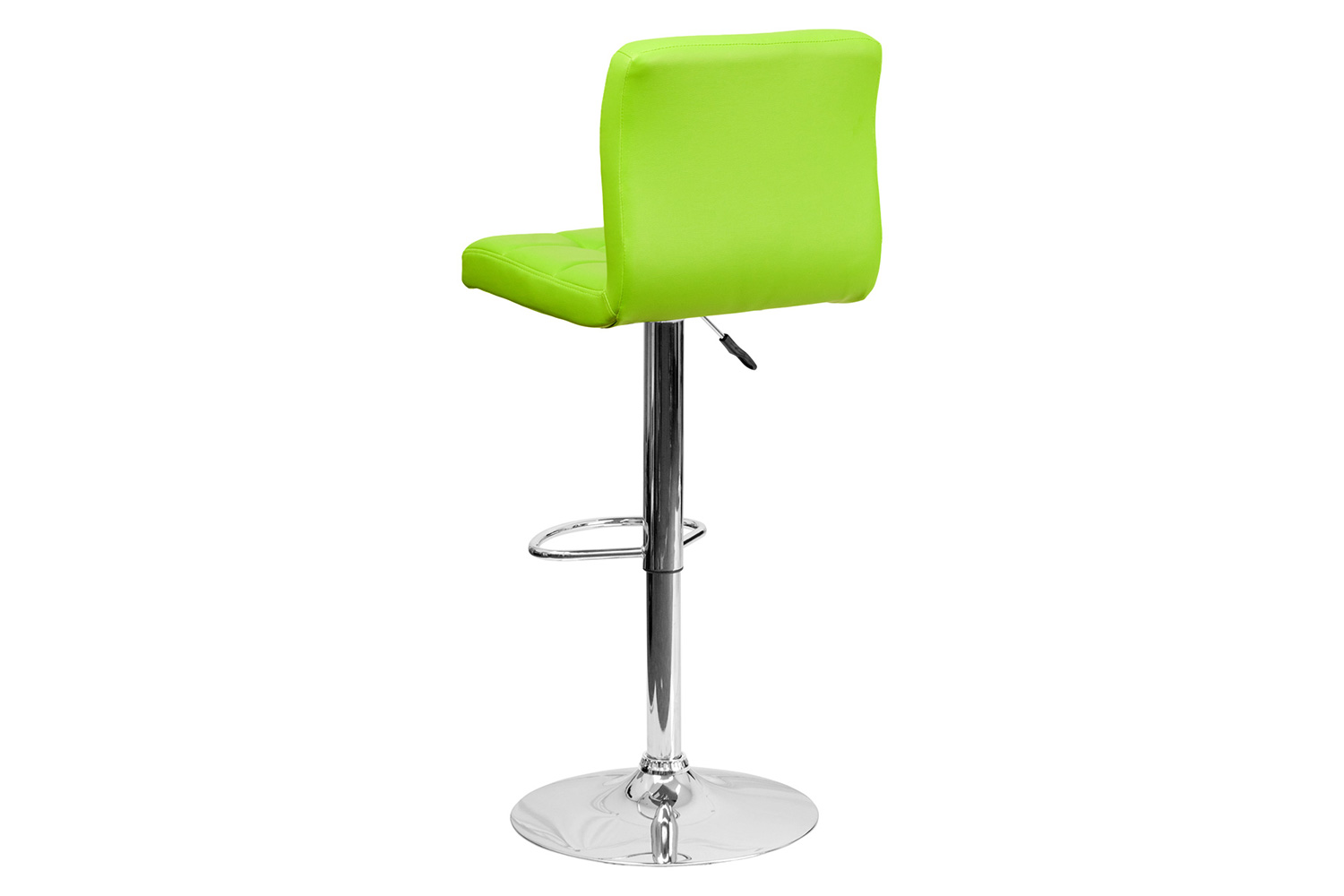 BLNK Kathleen Quilted Vinyl Adjustable Height Bar Stool with Chrome Base - Green