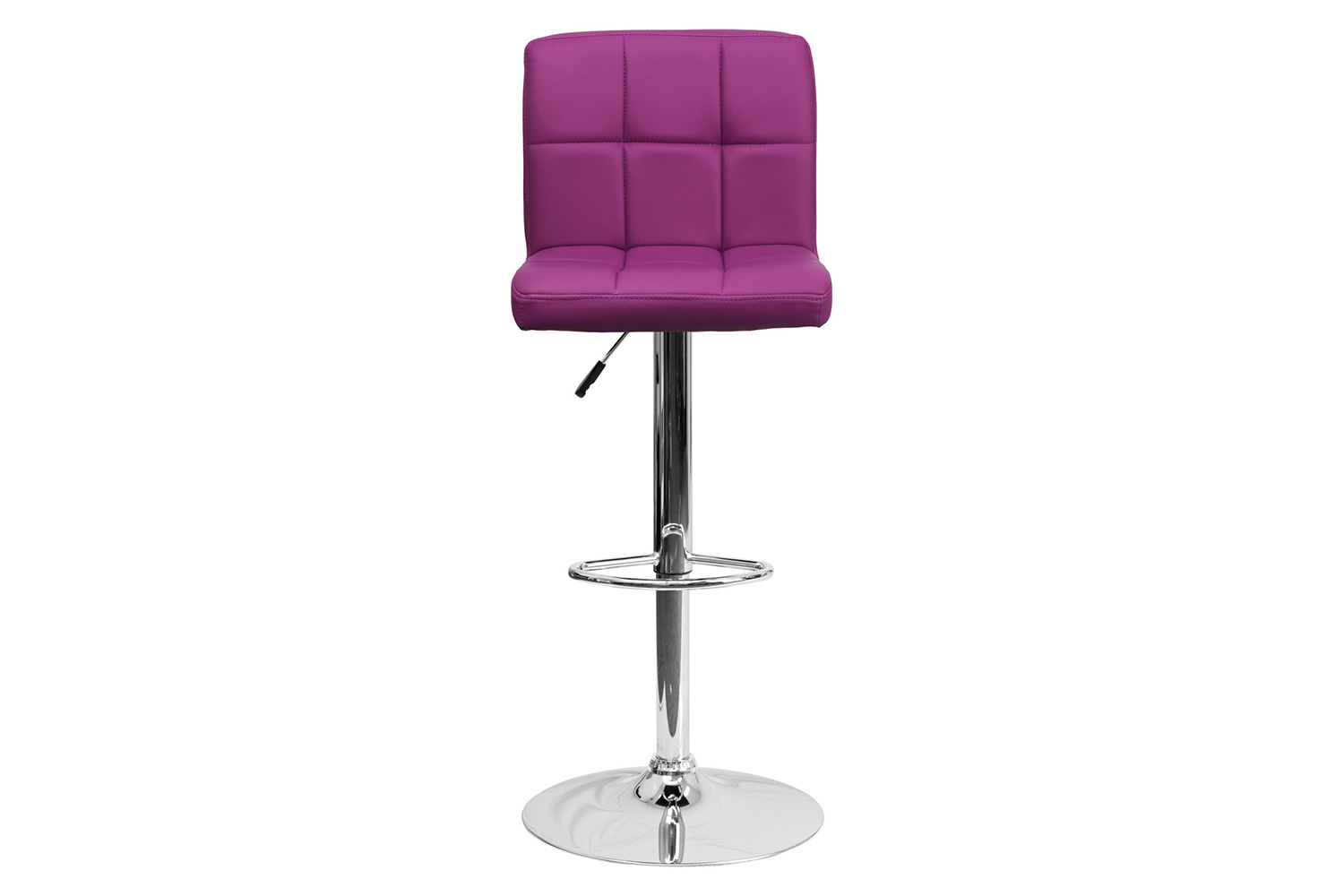 BLNK Kathleen Quilted Vinyl Adjustable Height Bar Stool with Chrome Base - Purple