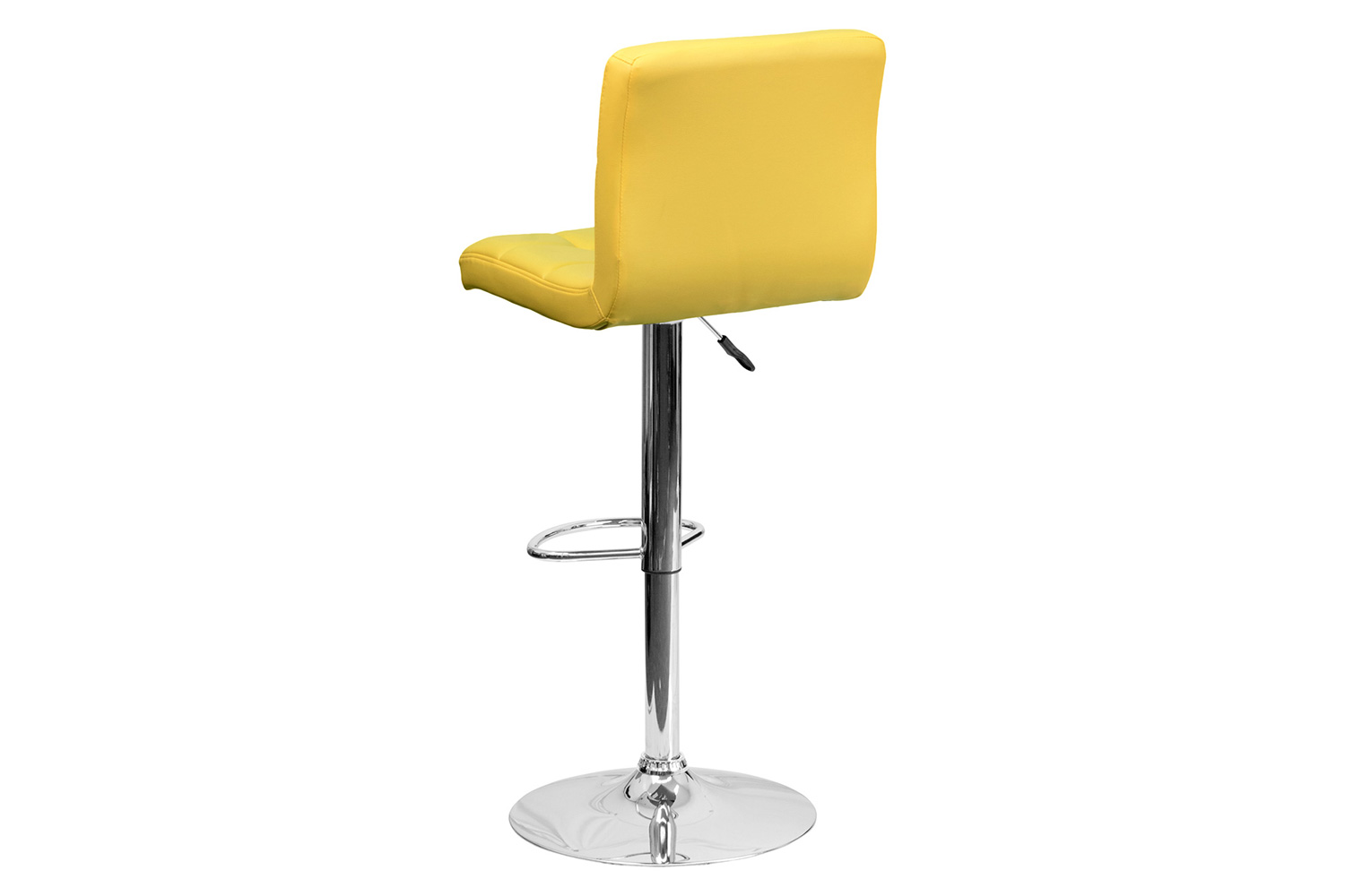 BLNK Kathleen Quilted Vinyl Adjustable Height Bar Stool with Chrome Base - Yellow