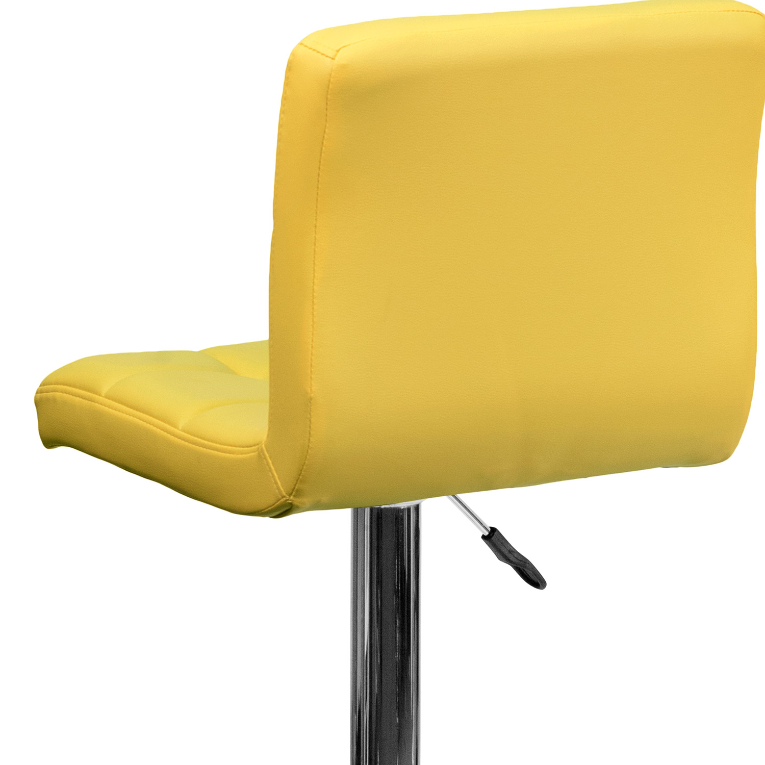 BLNK Kathleen Quilted Vinyl Adjustable Height Bar Stool with Chrome Base - Yellow