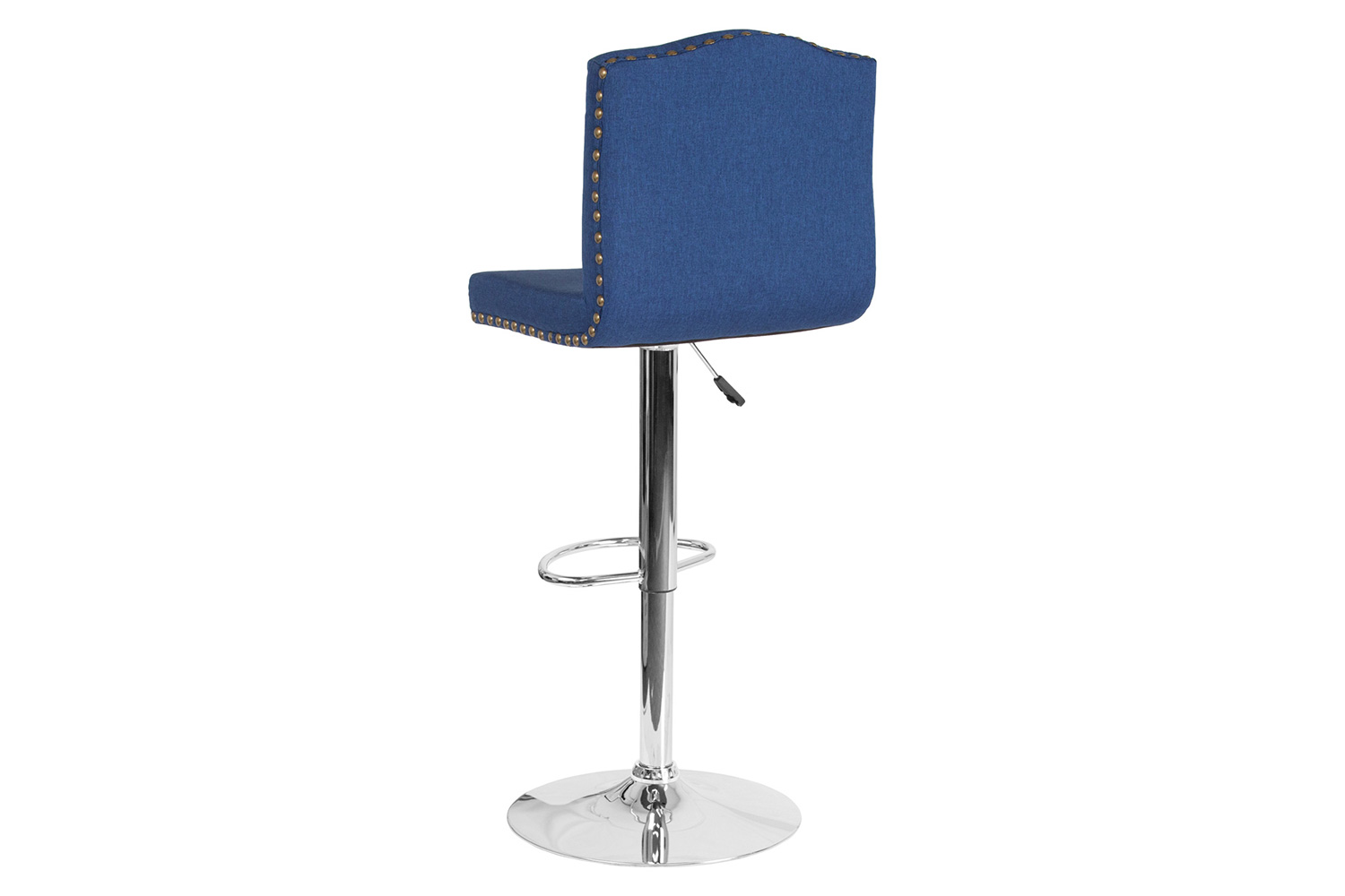 BLNK Bellagio Fabric Adjustable Height Bar Stool with Accent Nail Trim - Blue