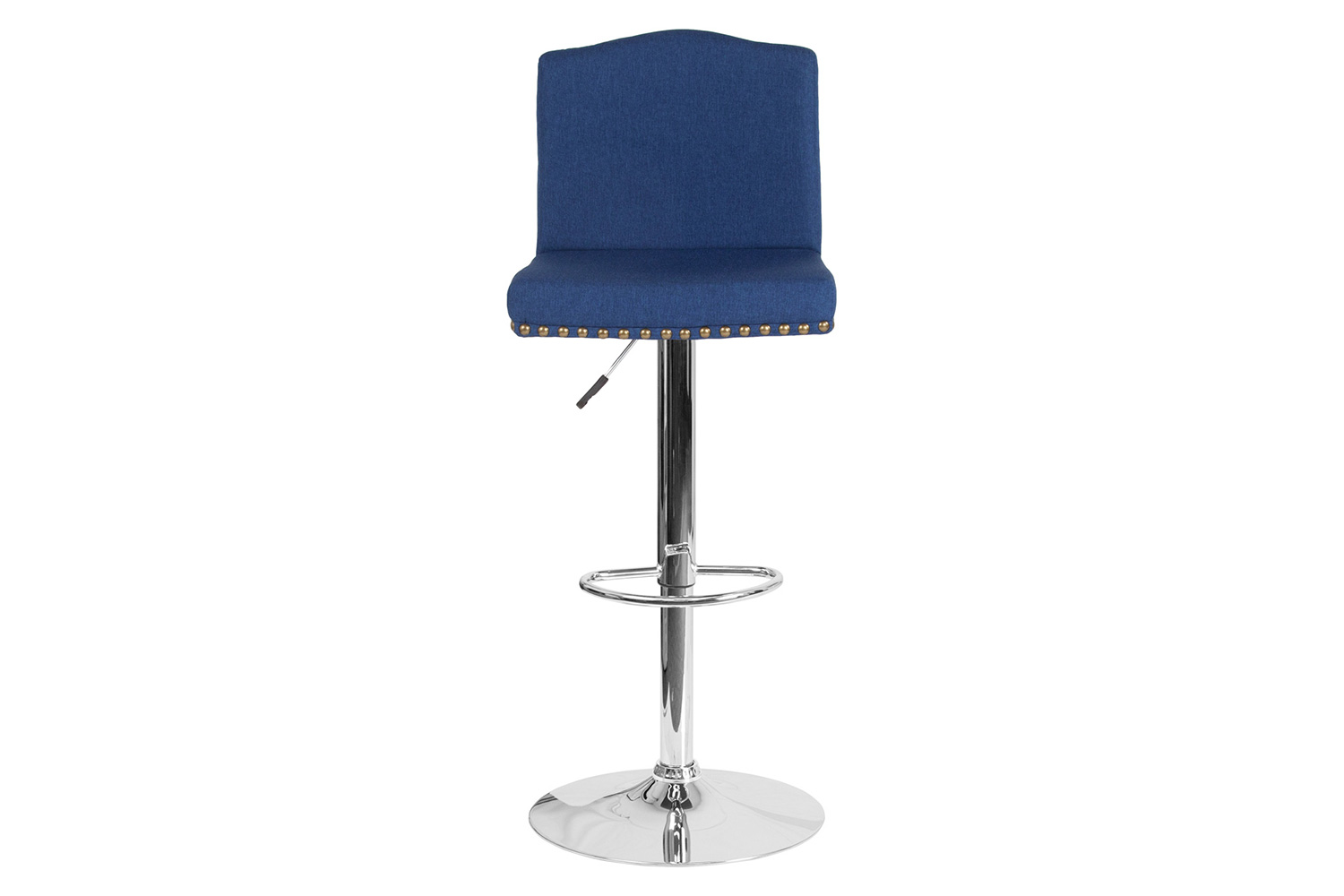 BLNK Bellagio Fabric Adjustable Height Bar Stool with Accent Nail Trim - Blue