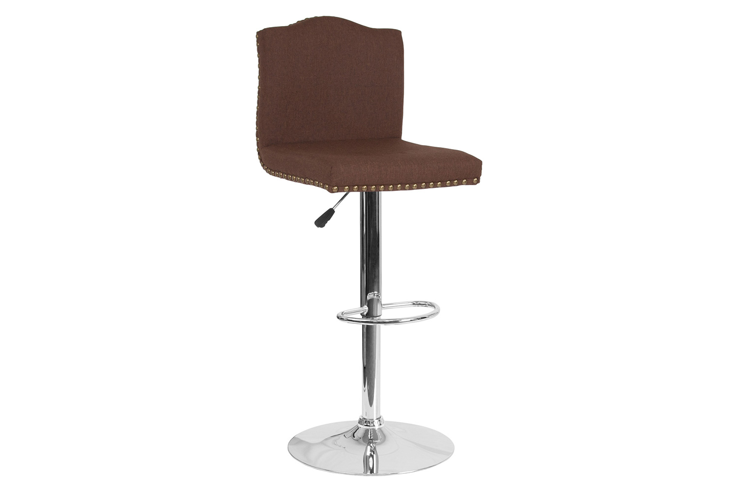 BLNK Bellagio Fabric Adjustable Height Bar Stool with Accent Nail Trim