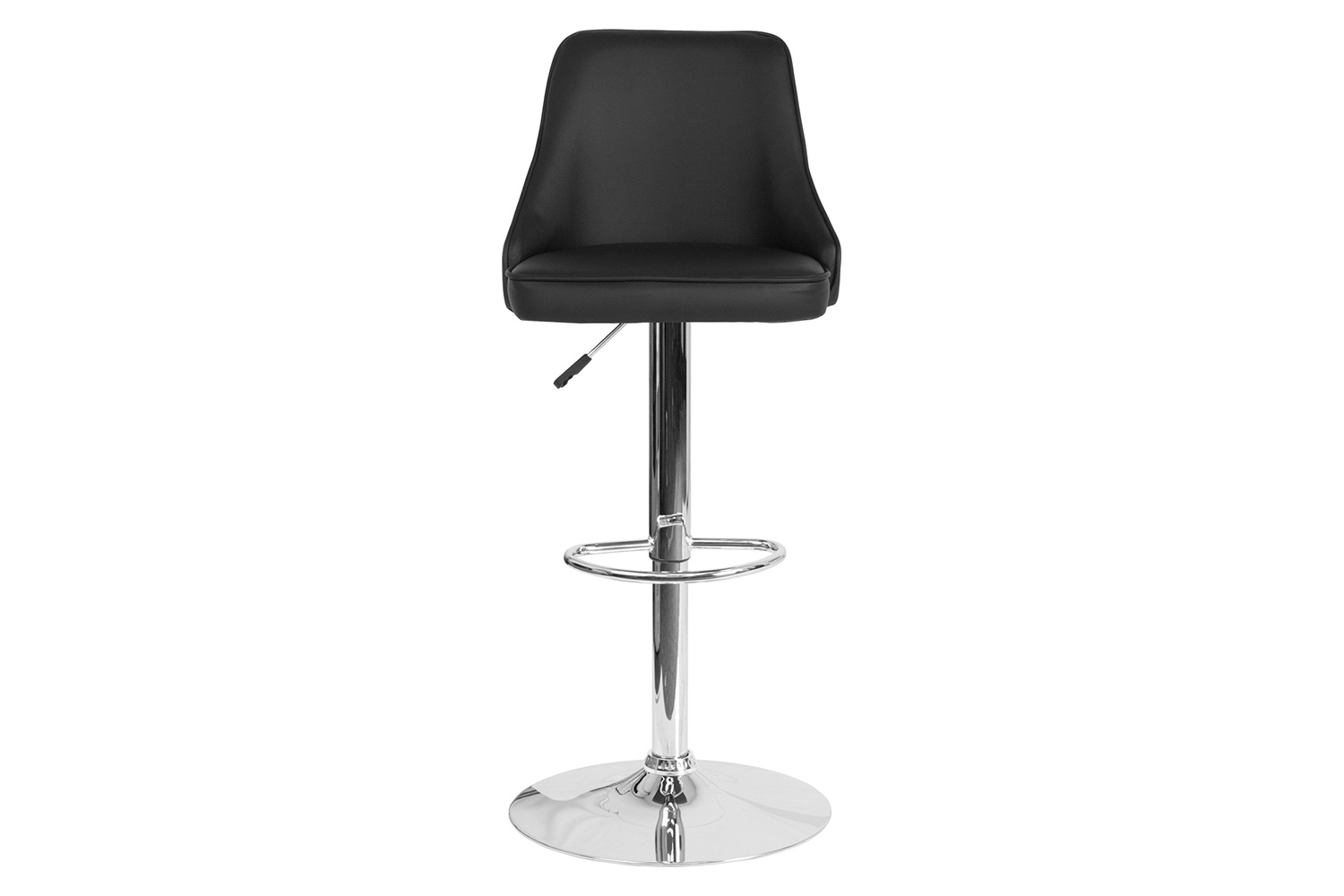 BLNK Trieste LeatherSoft Adjustable Height Bar Stool - Black