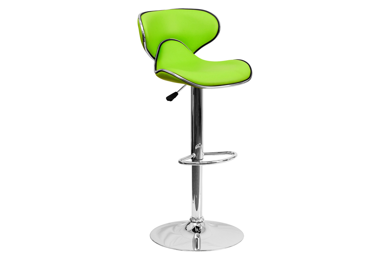 BLNK™ Devin Vinyl Cozy Mid-Back Adjustable Height Bar Stool with Chrome Base - Green