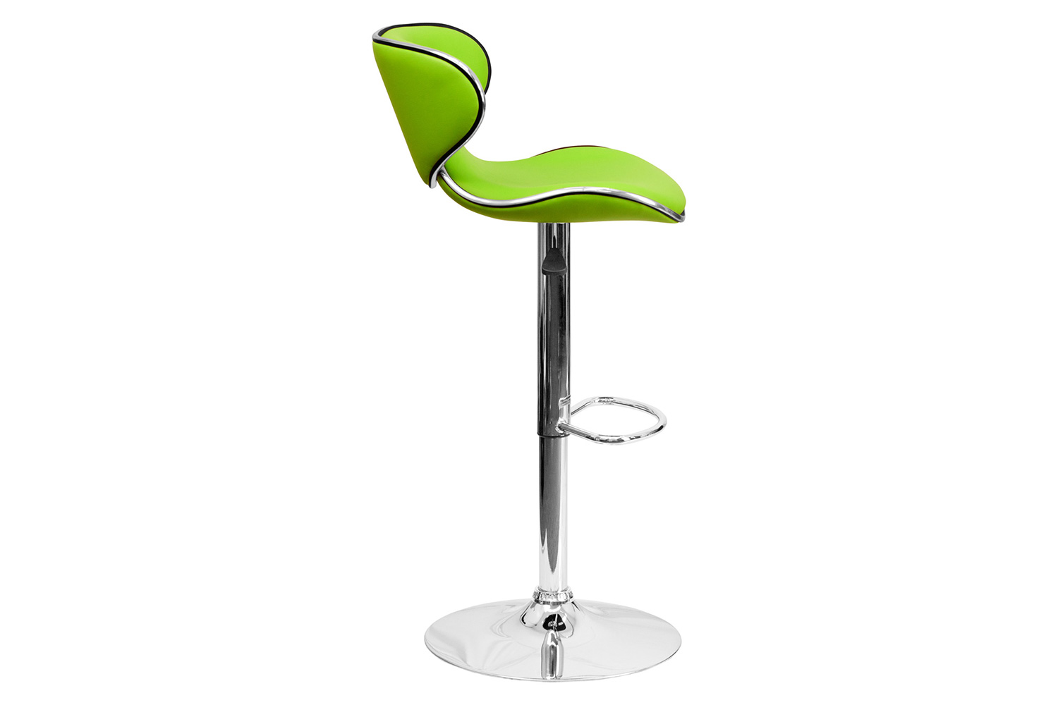 BLNK™ Devin Vinyl Cozy Mid-Back Adjustable Height Bar Stool with Chrome Base - Green