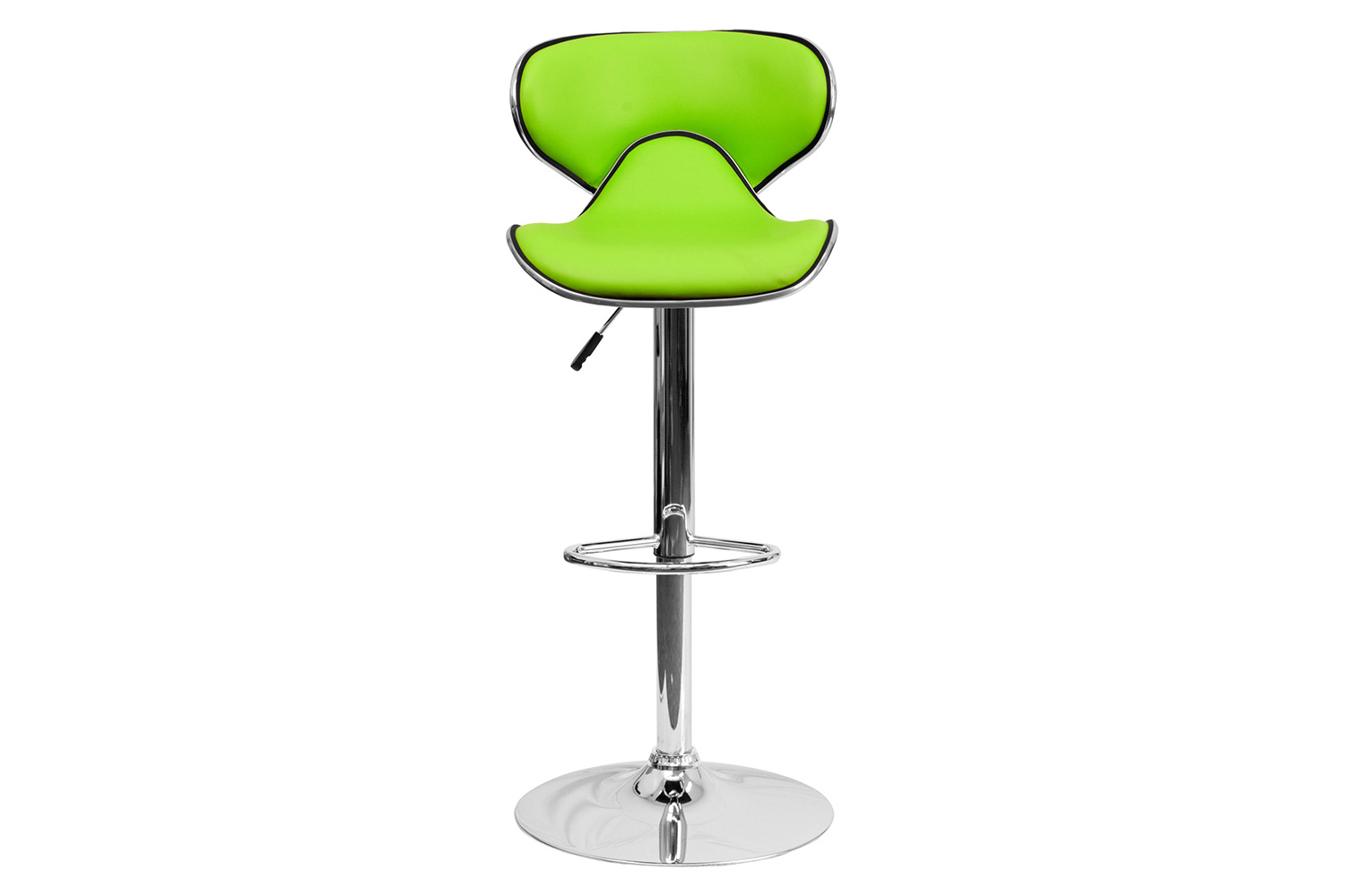 BLNK™ Devin Vinyl Cozy Mid-Back Adjustable Height Bar Stool with Chrome Base - Green