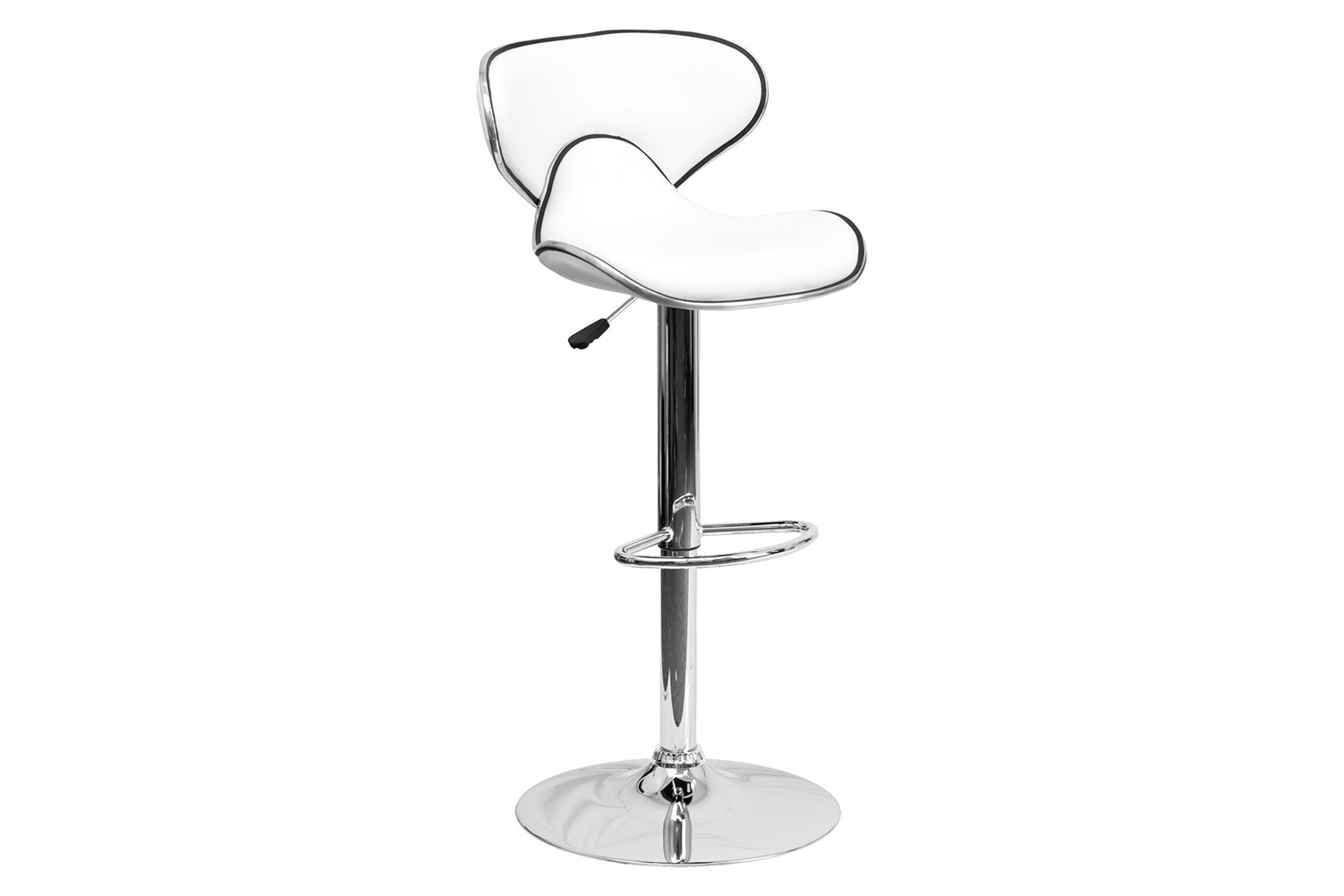 BLNK Devin Vinyl Cozy Mid-Back Adjustable Height Bar Stool with Chrome Base