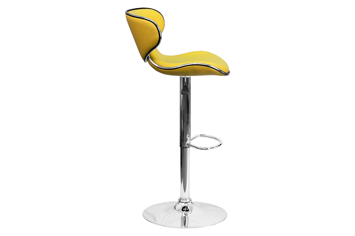 BLNK™ Devin Vinyl Cozy Mid-Back Adjustable Height Bar Stool with Chrome Base - Yellow