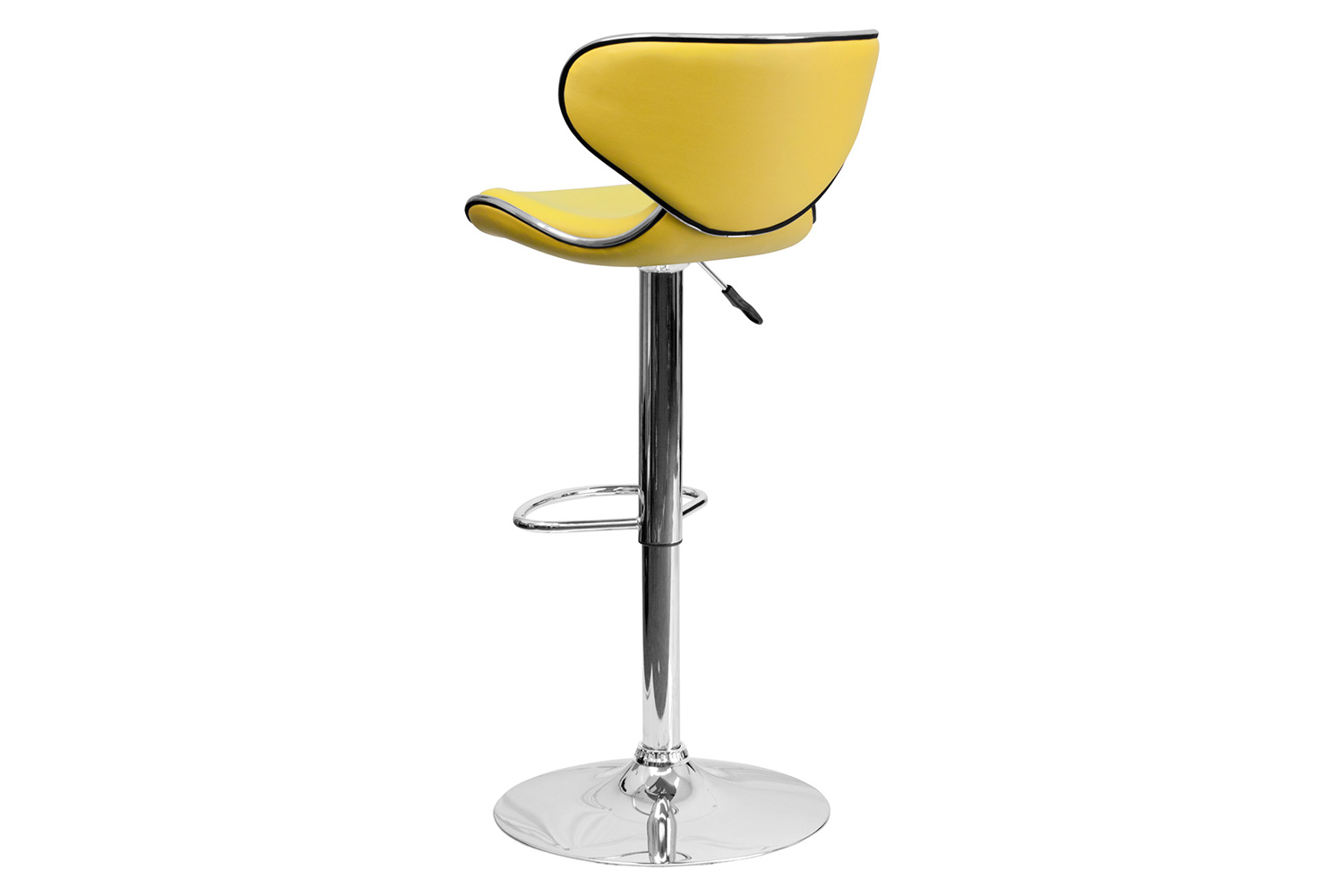 BLNK™ Devin Vinyl Cozy Mid-Back Adjustable Height Bar Stool with Chrome Base - Yellow