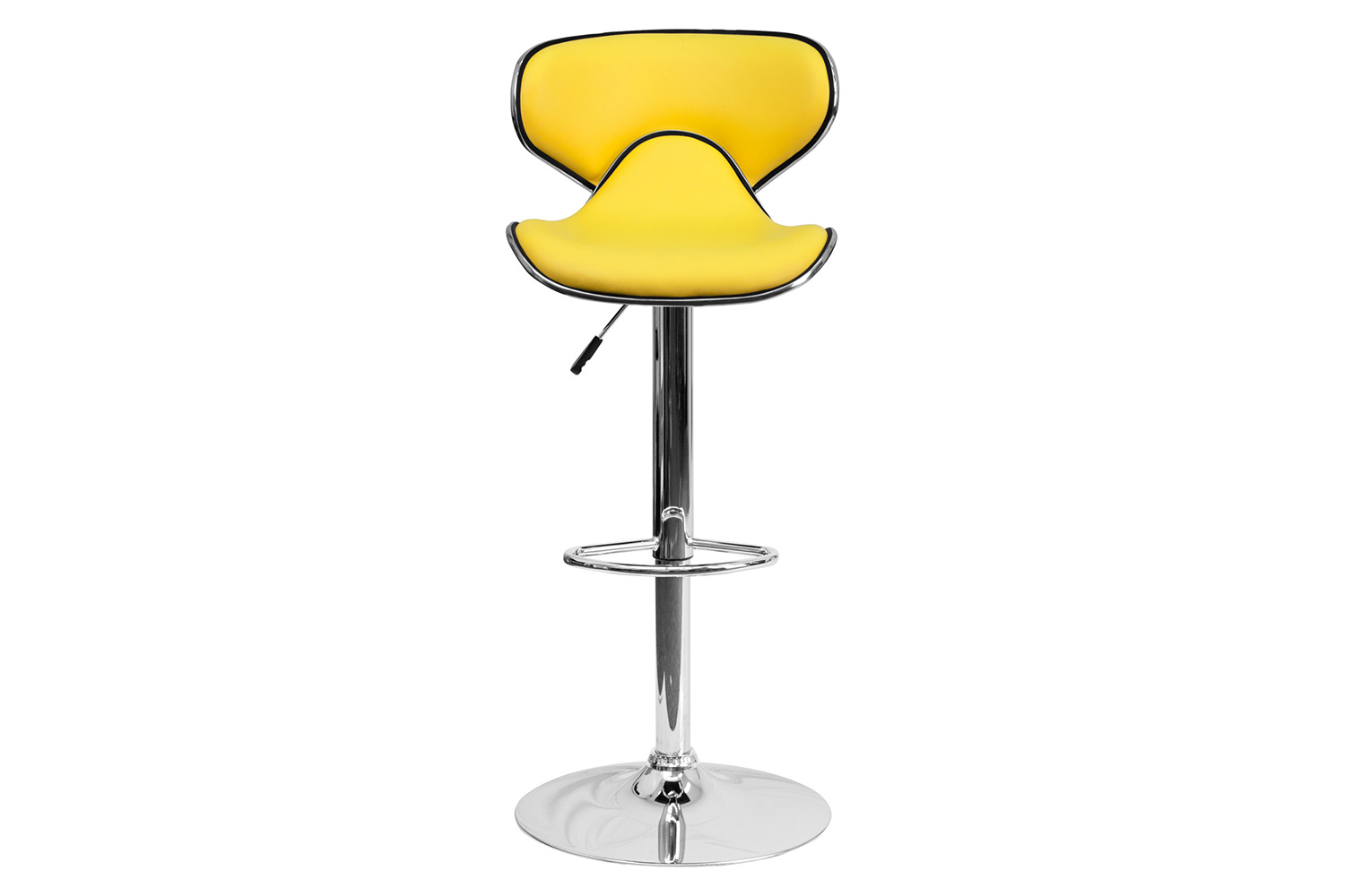 BLNK™ Devin Vinyl Cozy Mid-Back Adjustable Height Bar Stool with Chrome Base - Yellow