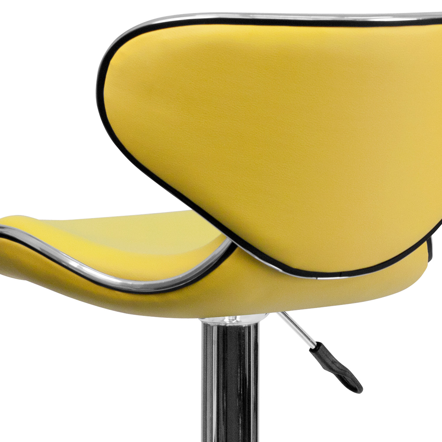 BLNK™ Devin Vinyl Cozy Mid-Back Adjustable Height Bar Stool with Chrome Base - Yellow