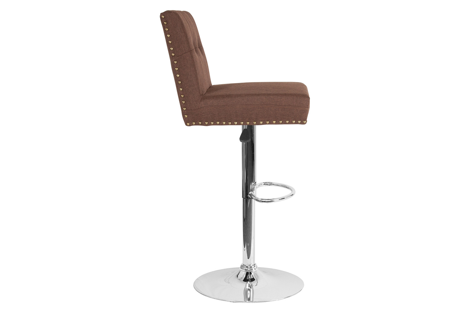 BLNK - Ravello Fabric Adjustable Height Bar Stool with Accent Nail Trim