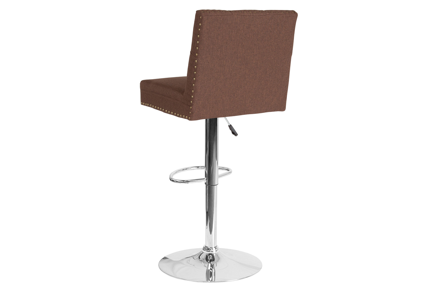 BLNK - Ravello Fabric Adjustable Height Bar Stool with Accent Nail Trim