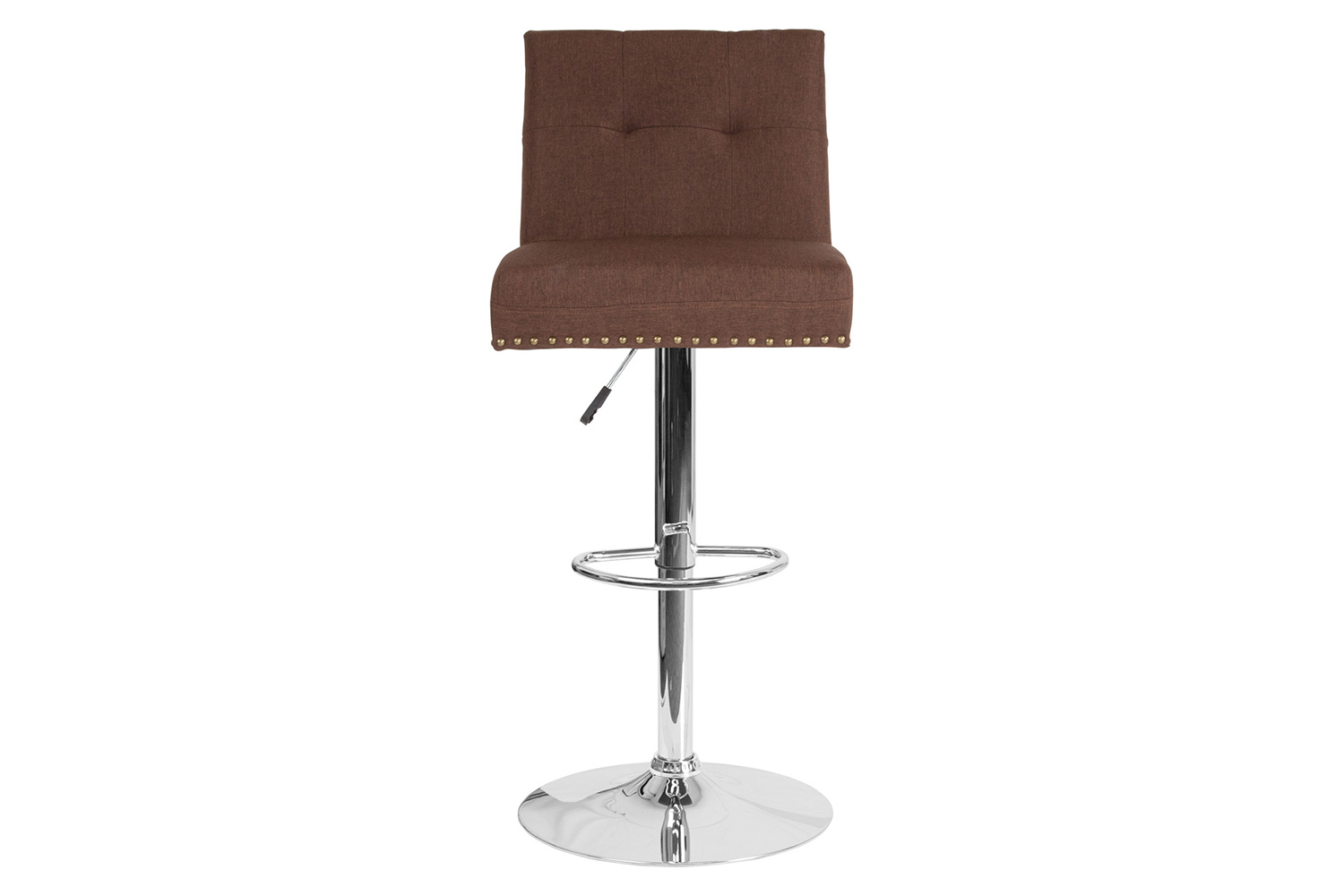 BLNK - Ravello Fabric Adjustable Height Bar Stool with Accent Nail Trim