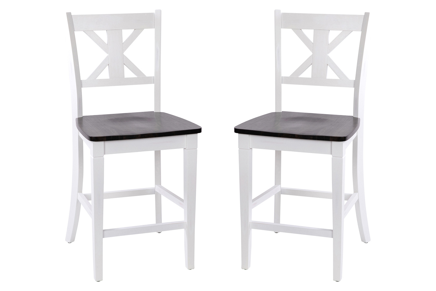 BLNK Gwendolyn Commercial Solid Wood Modern Farmhouse Counter Height Bar Stool Set of 2 - Antique White Wash