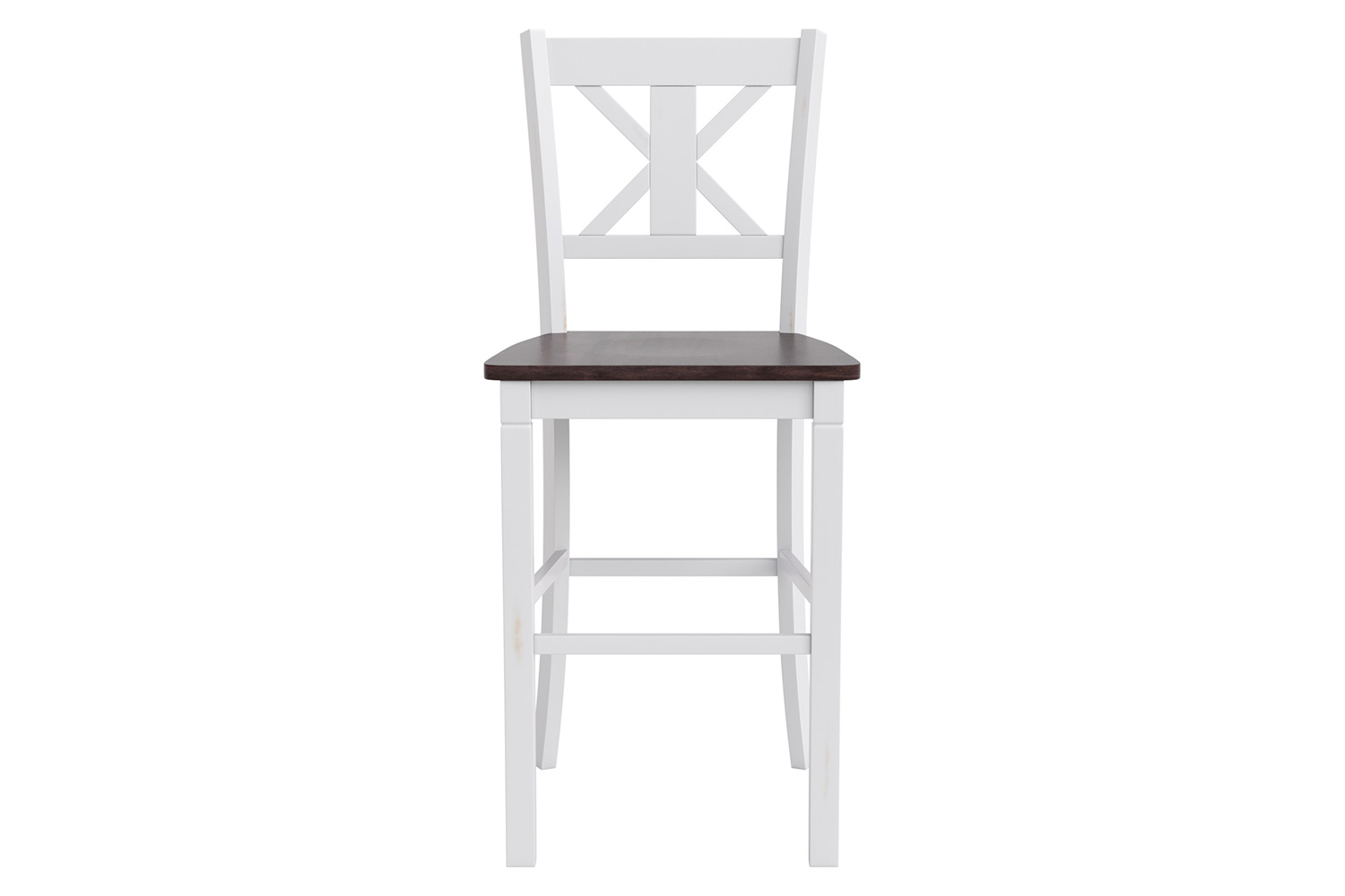 BLNK Gwendolyn Commercial Solid Wood Modern Farmhouse Bar Stool Set of 2 - Antique White Wash