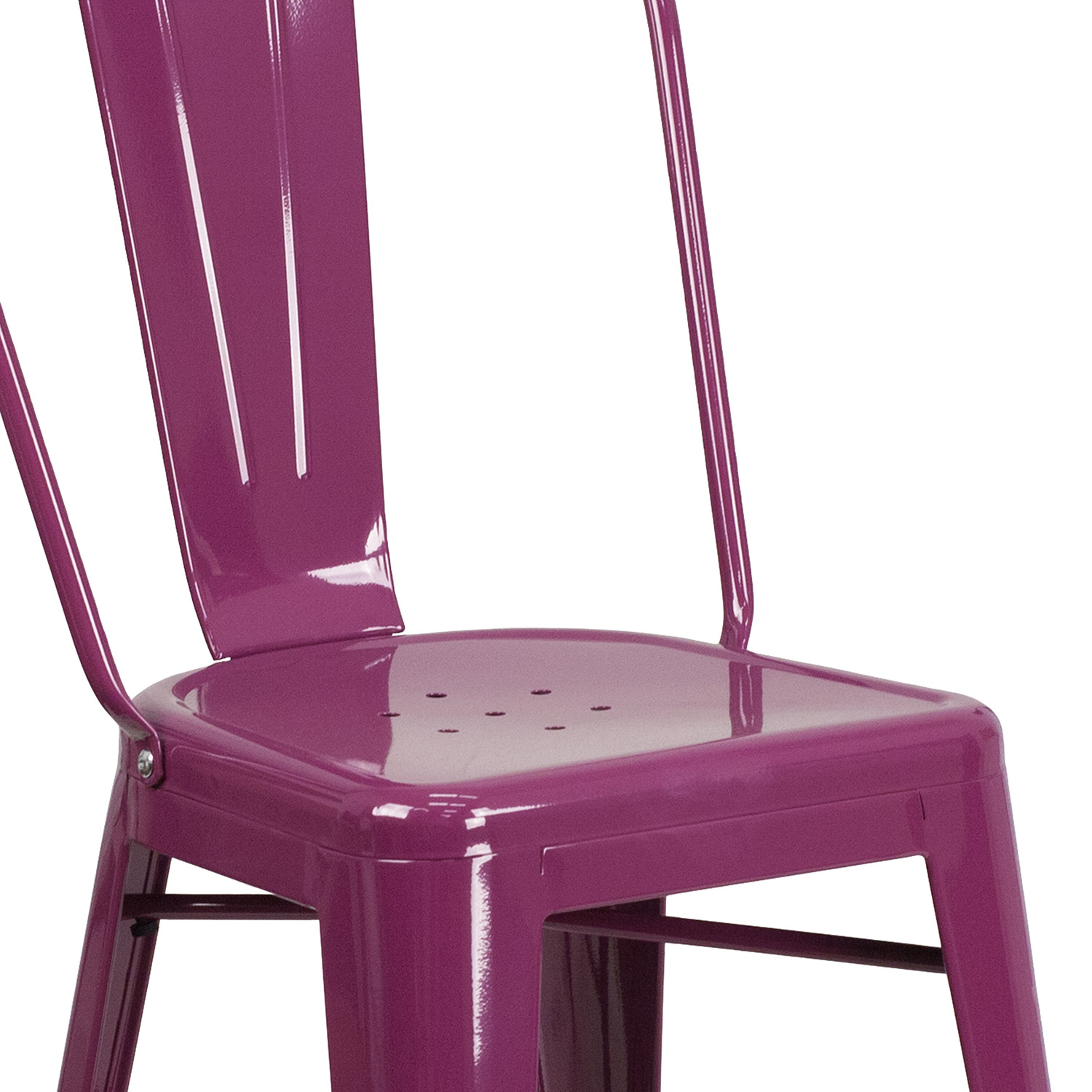 BLNK Carly Commercial Metal Indoor-Outdoor Counter Height Stool - Purple