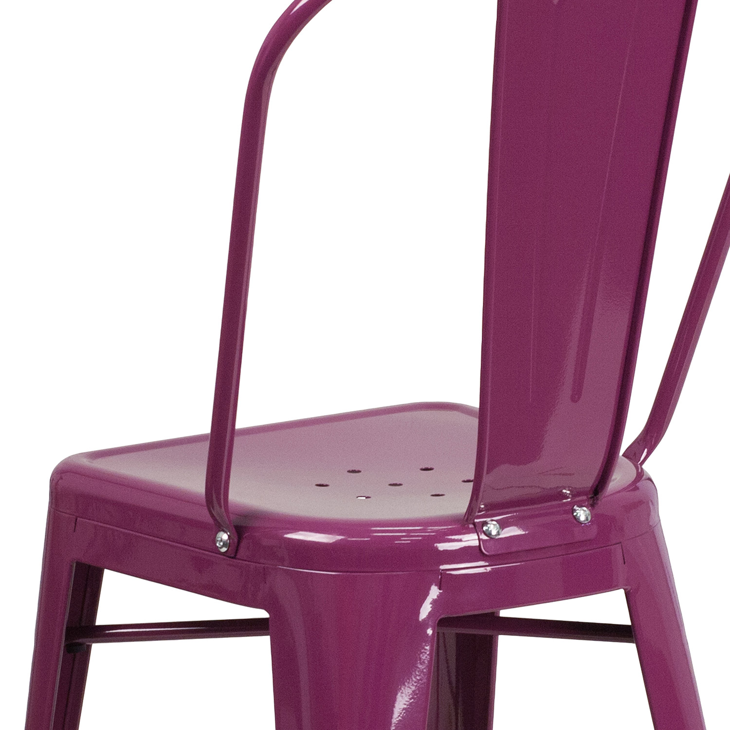 BLNK Carly Commercial Metal Indoor-Outdoor Counter Height Stool - Purple