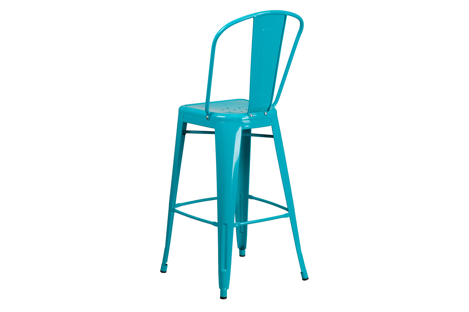 BLNK Cindy Commercial Metal Indoor-Outdoor Bar Stool with Back - Crystal