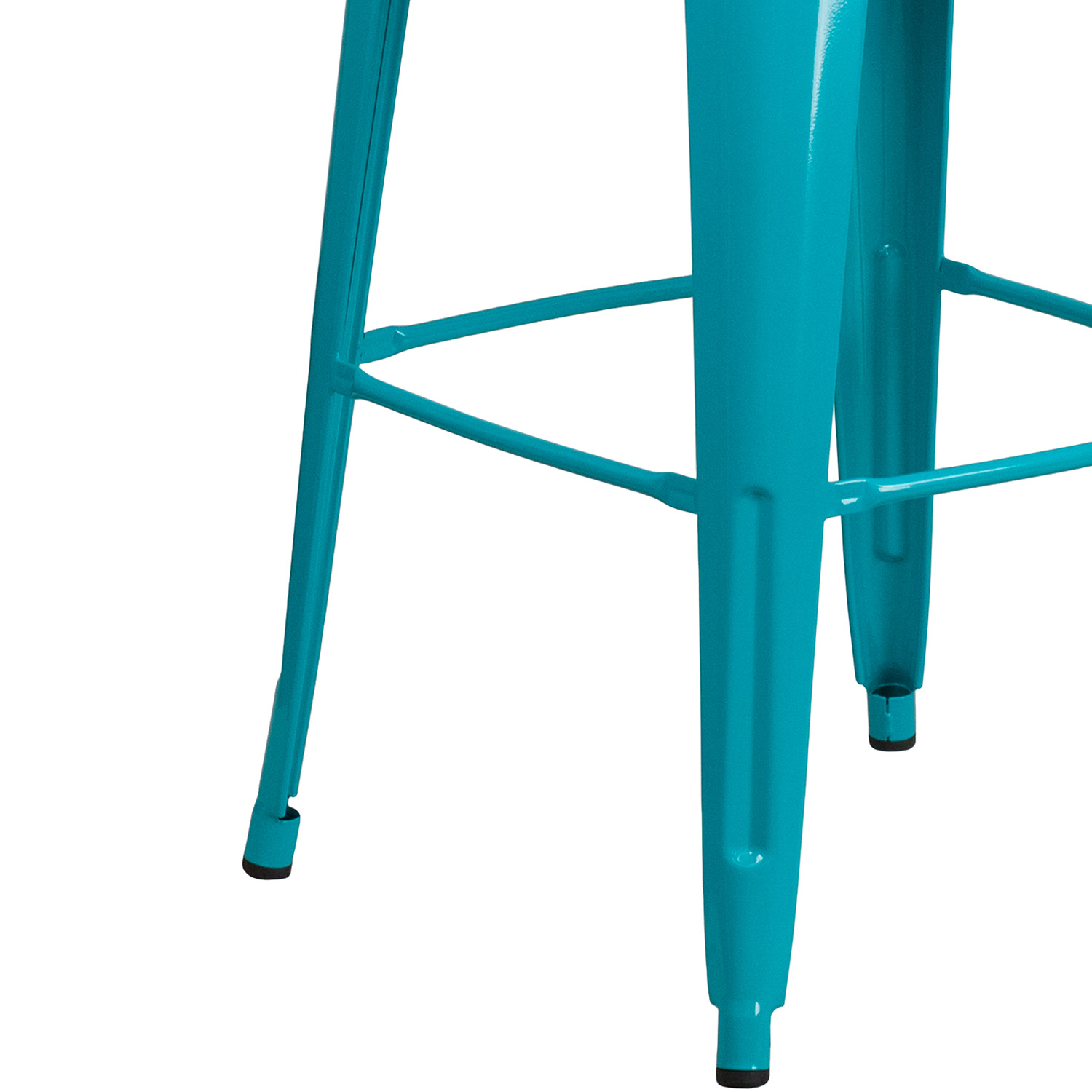 BLNK Cindy Commercial Metal Indoor-Outdoor Bar Stool with Back - Crystal