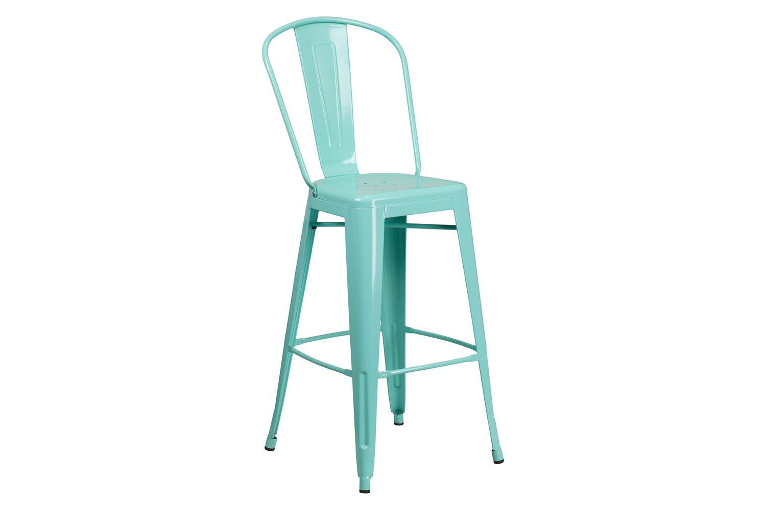 BLNK Cindy Commercial Metal Indoor-Outdoor Bar Stool with Back