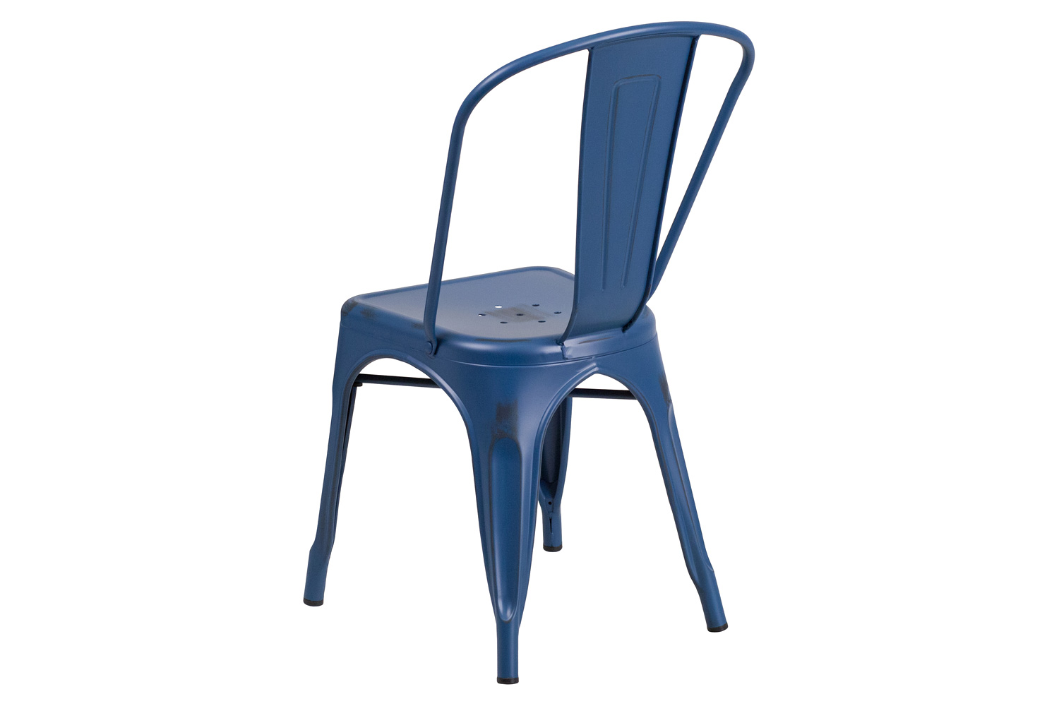 BLNK Tenley Commercial Metal Distressed Indoor-Outdoor Stackable Chair - Antique Blue