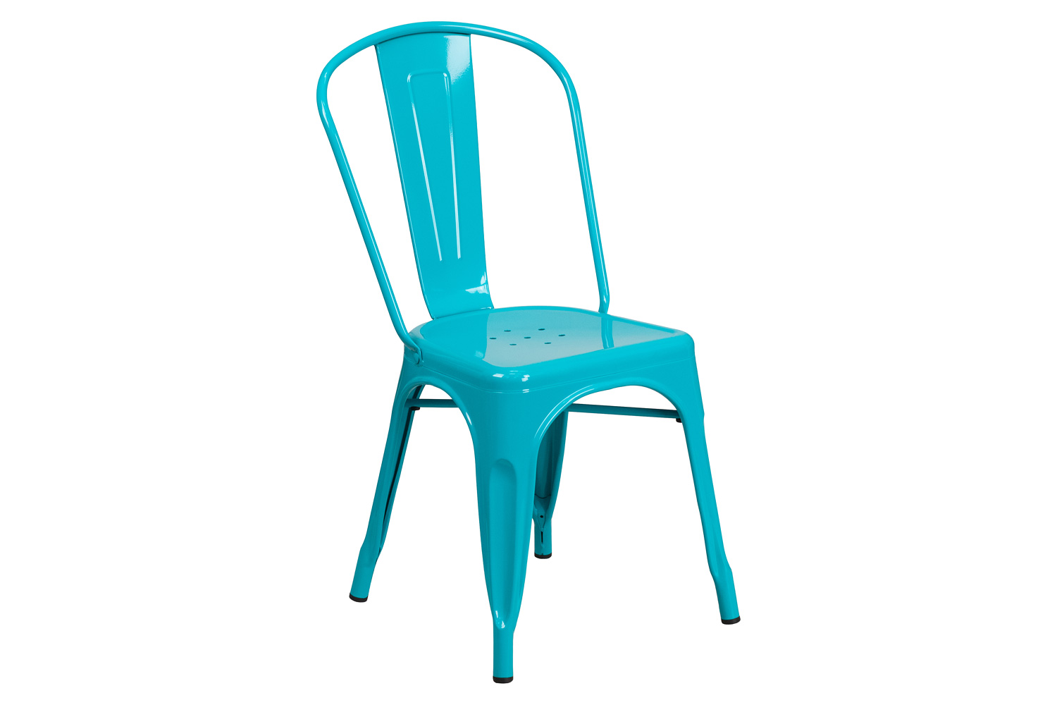 BLNK Tenley Commercial Metal Indoor-Outdoor Stackable Chair - Crystal Teal/Blue